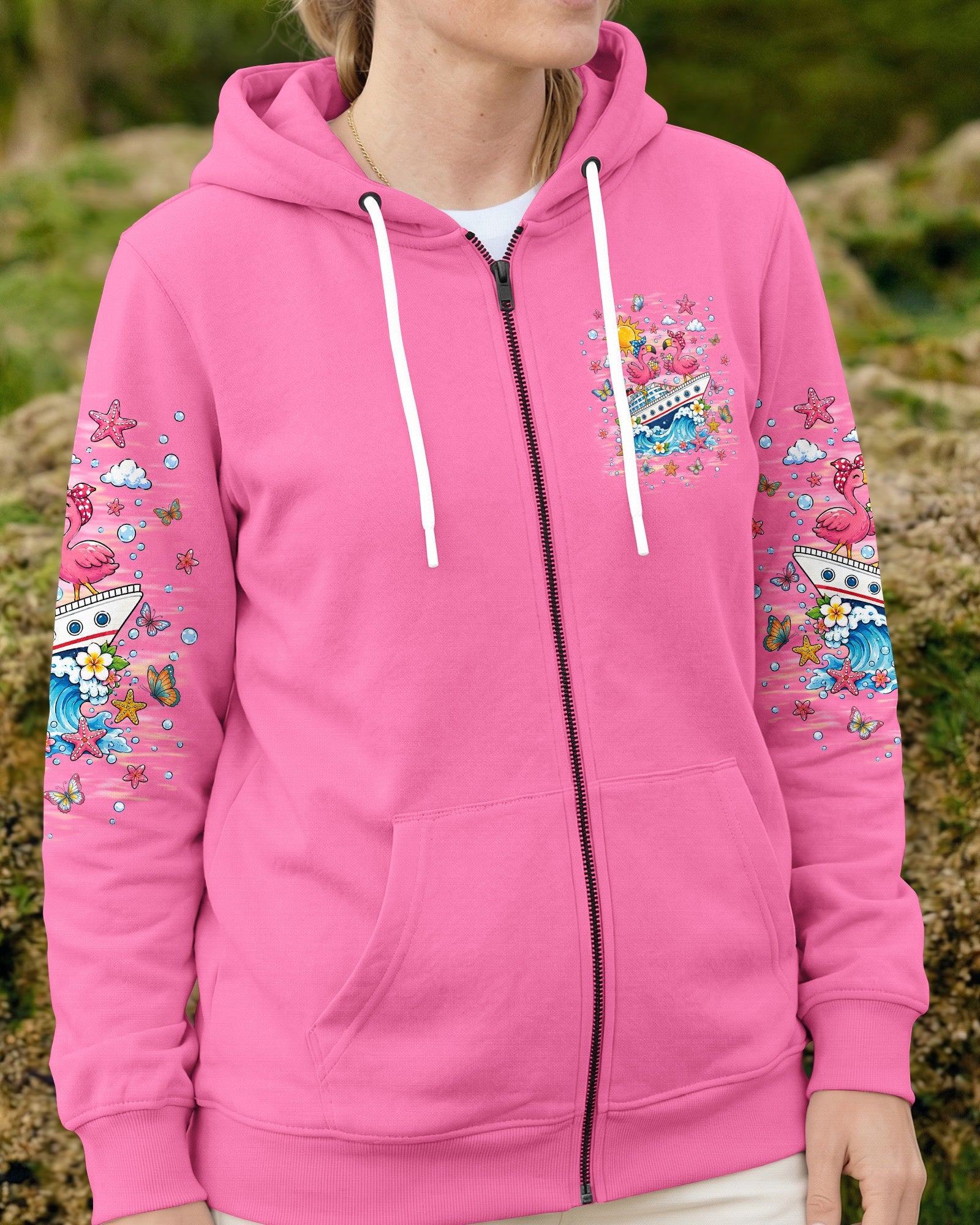 APPARENTLY WE'RE TROUBLE FLAMINGO CRUISING ALL OVER PRINT  - TLNT0307261