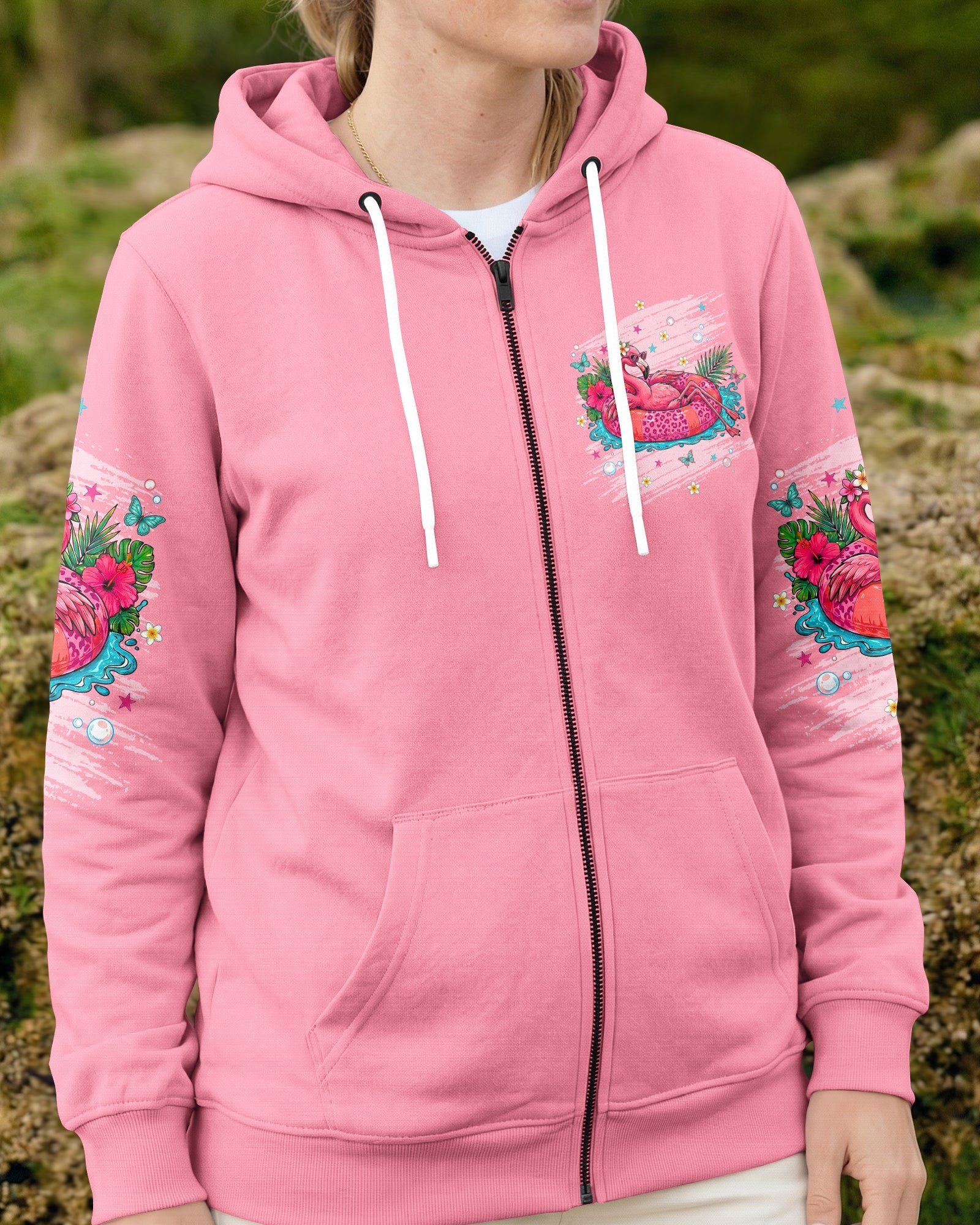 HOTTER THAN A HOOCHIE COOCHIE FLAMINGO ALL OVER PRINT  - TLNT0705264