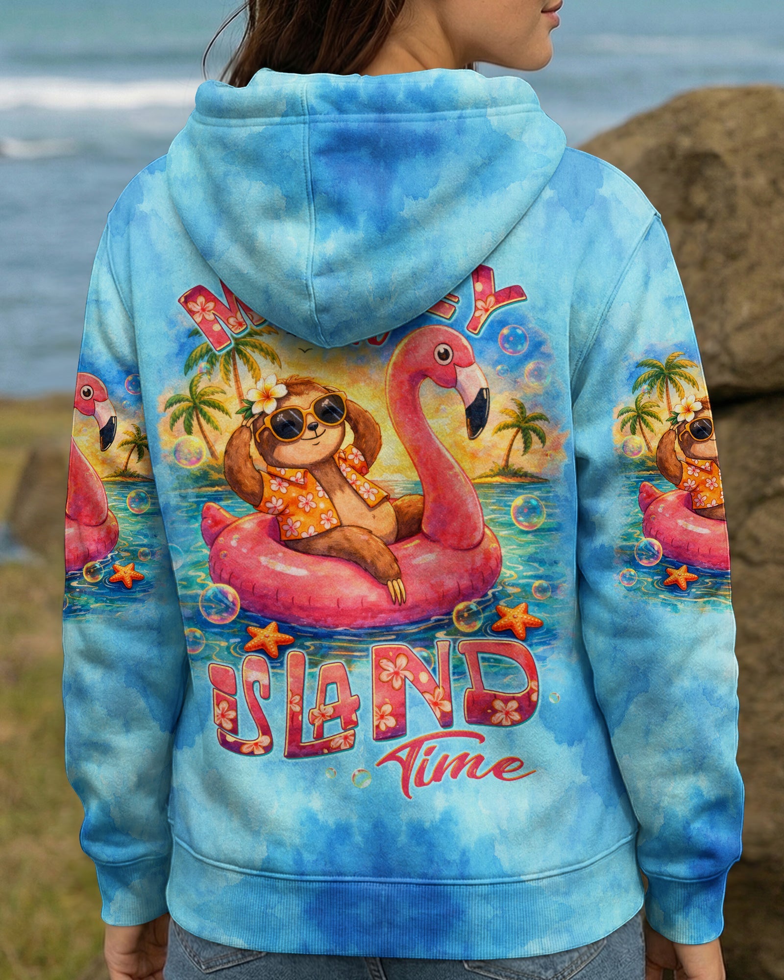 MENTALLY ON ISLAND TIME SLOTH ALL OVER PRINT - TLTW0704262
