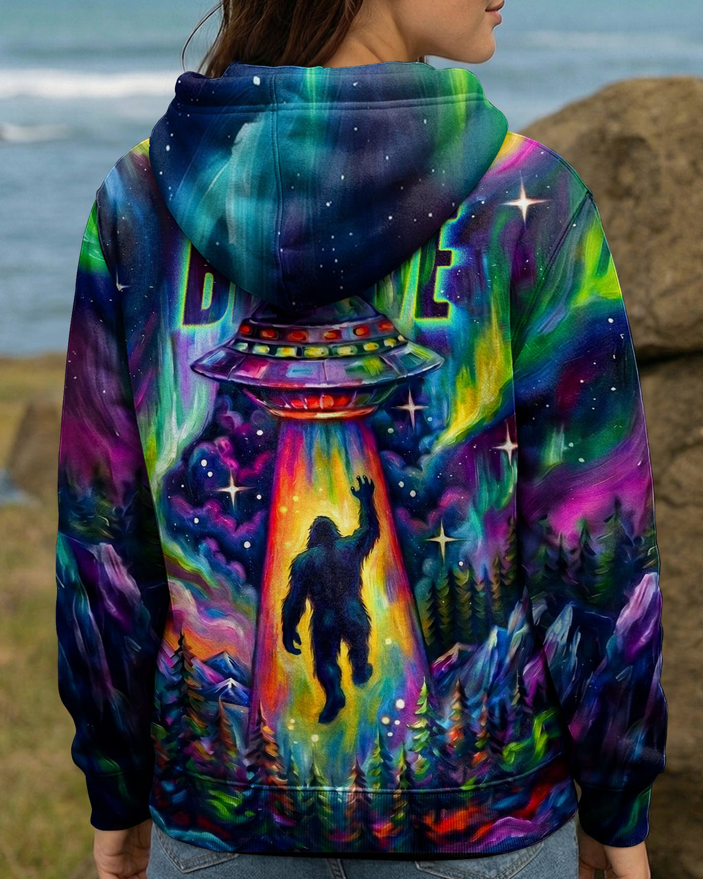 BELIEVE BIGFOOT UFO ABDUCTION ALL OVER PRINT - RI1305261