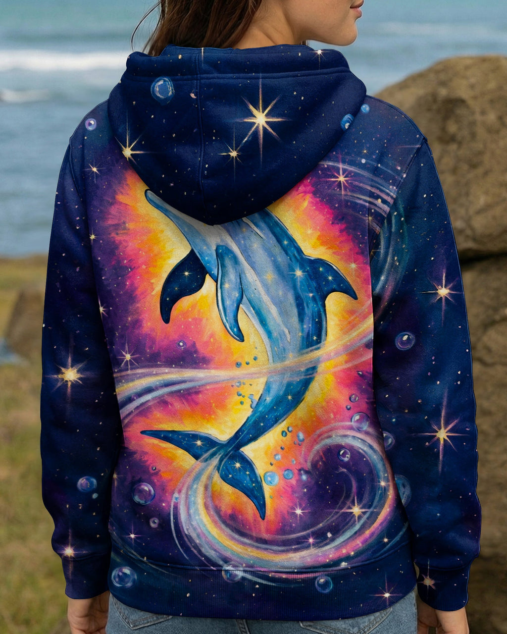 COSMIC MOON DOLPHIN GALAXY ALL OVER PRINT - RI1105263