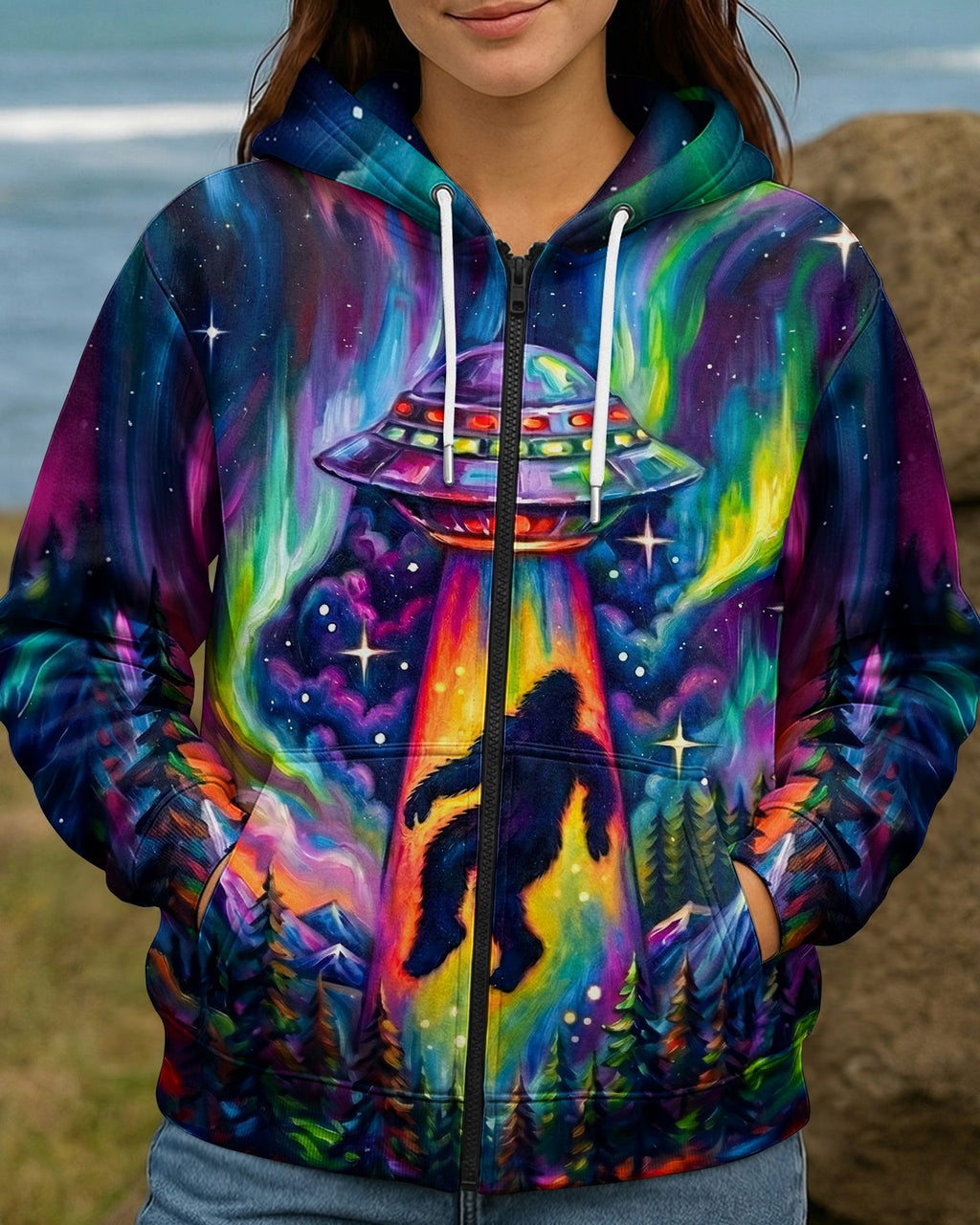 BELIEVE BIGFOOT UFO ABDUCTION ALL OVER PRINT - RI1305261