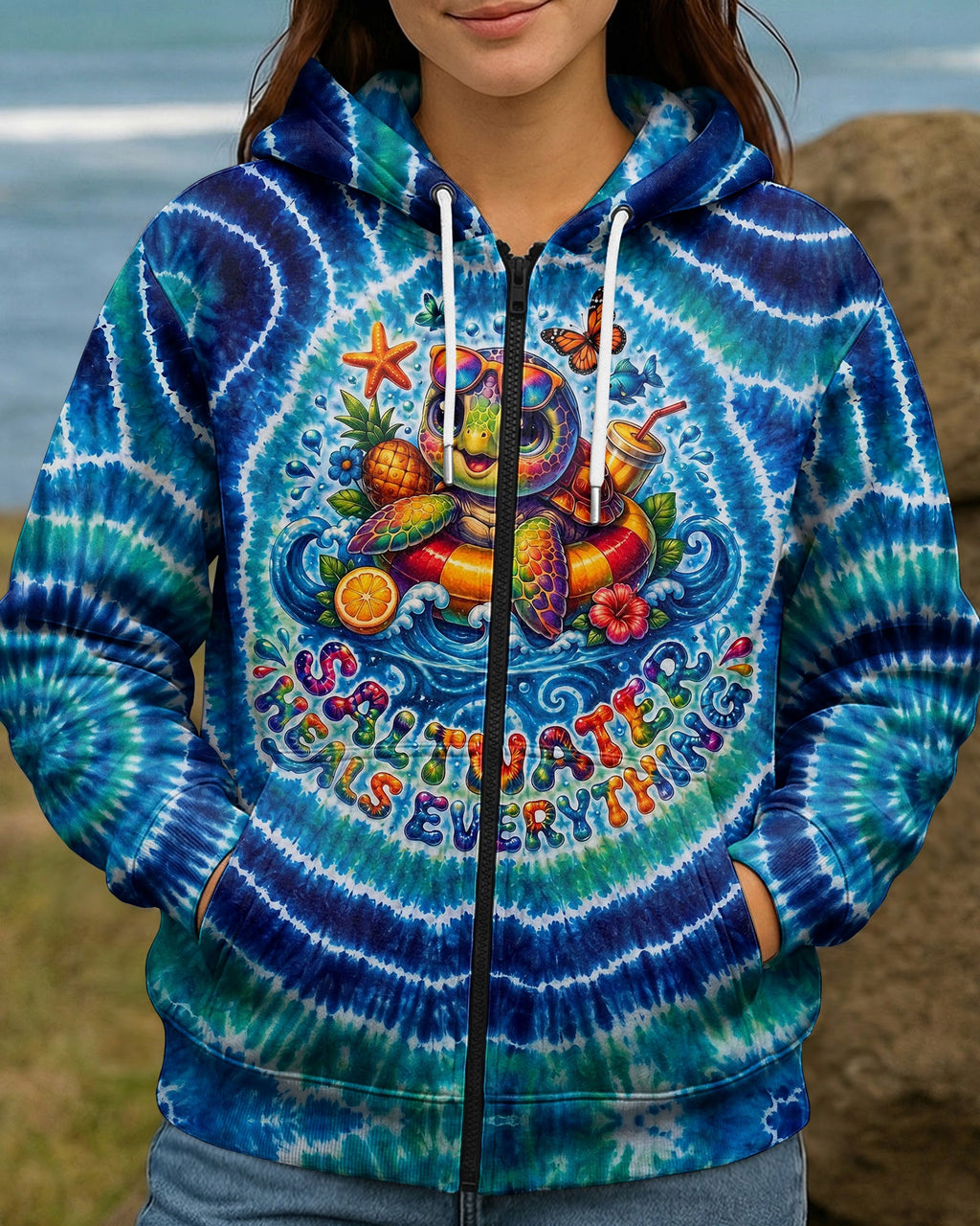 SALTWATER HEALS EVERYTHING TURTLE SWIRL ALL OVER PRINT - KMTM0605261