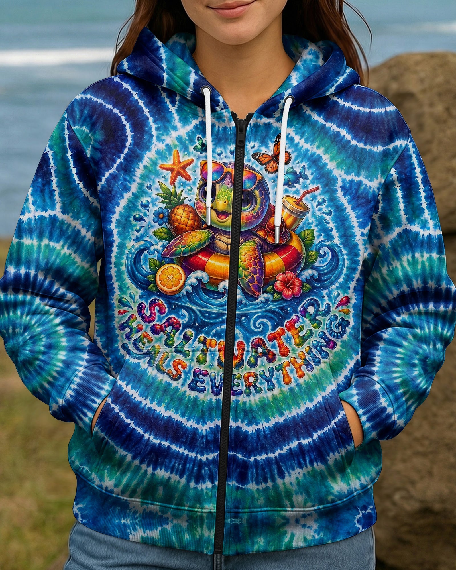 SALTWATER HEALS EVERYTHING TURTLE SWIRL ALL OVER PRINT - KMTM0605261