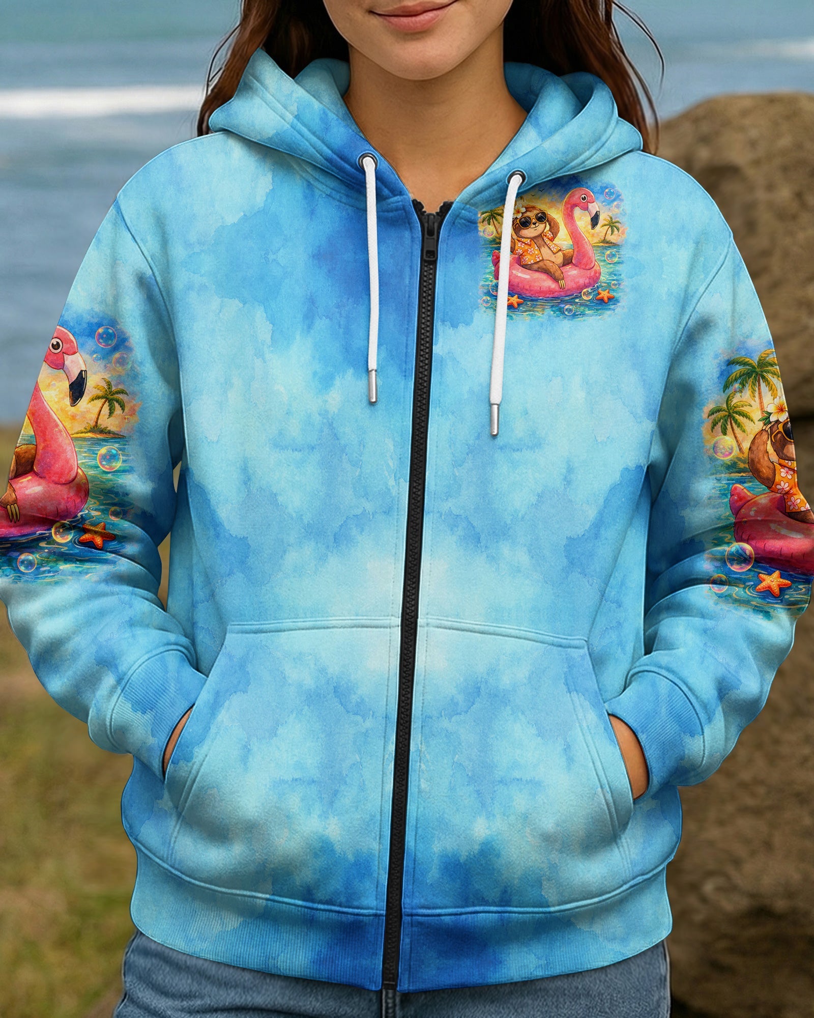 MENTALLY ON ISLAND TIME SLOTH ALL OVER PRINT - TLTW0704262