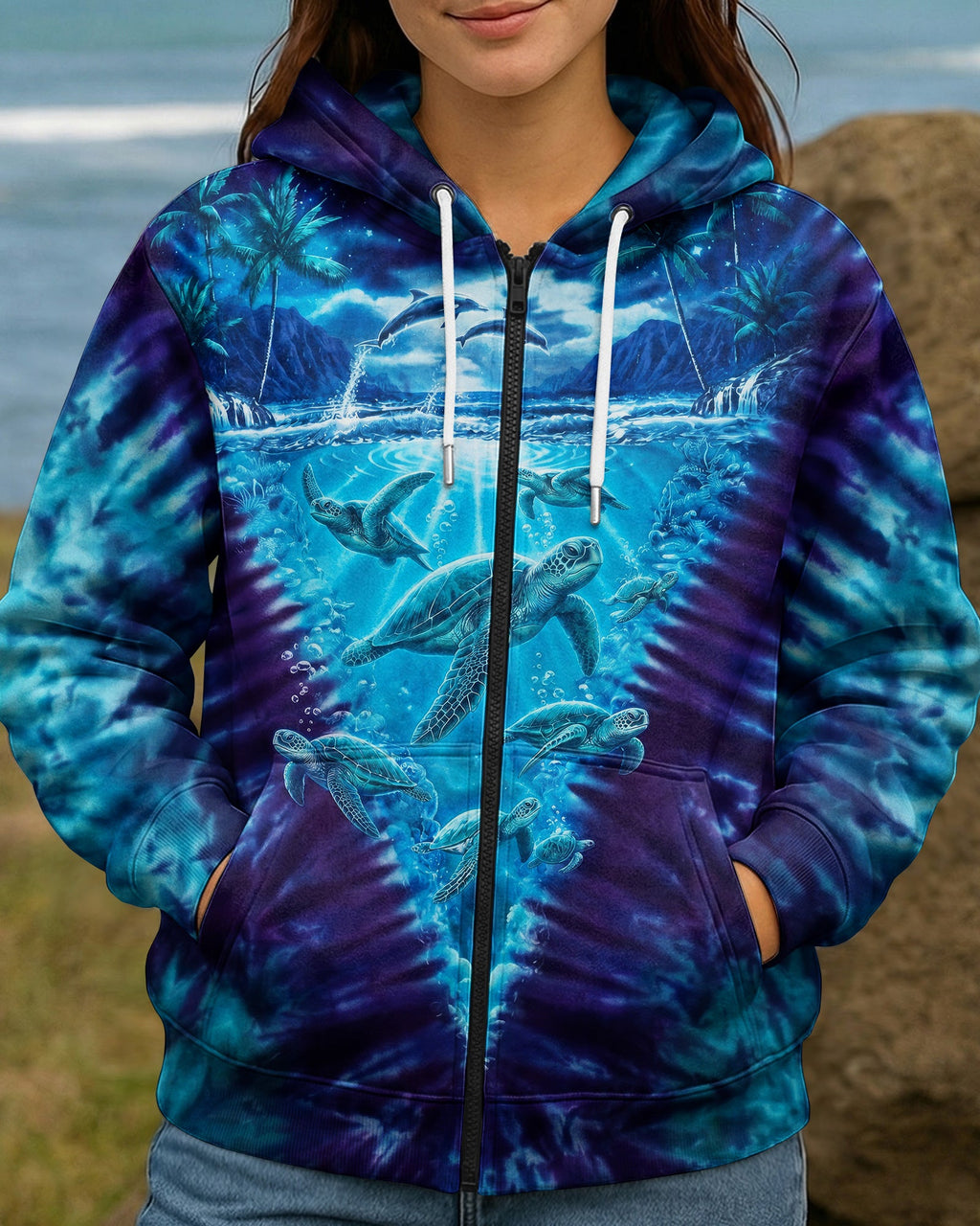 TURTLE MOONLIT PARADISE ALL OVER PRINT - RI0506263