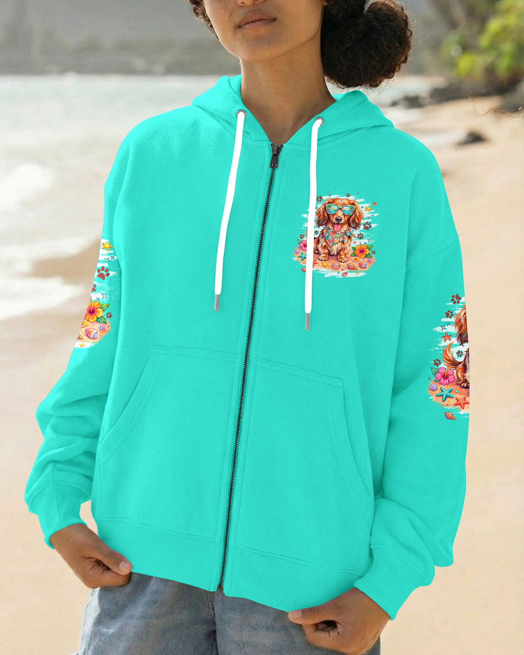 SMELL THE SEA DACHSHUND LONG HAIR DOG ALL OVER PRINT - TYPQ0906263