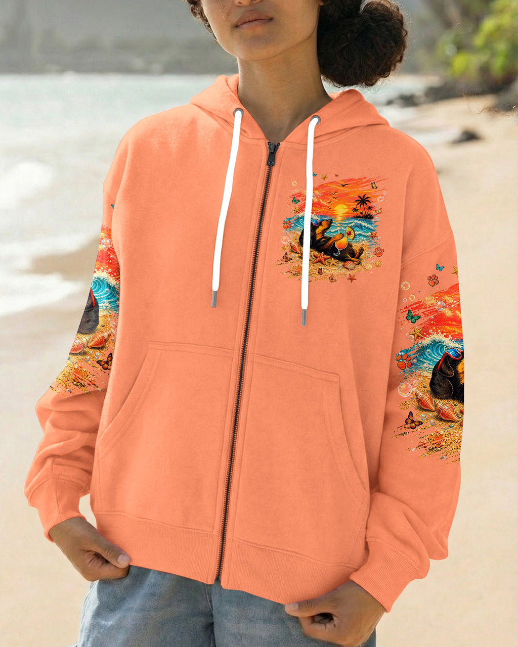 SANDY PAWS AND SALTY KISSES DACHSHUND DOG  ALL OVER PRINT  - TLNT0605263