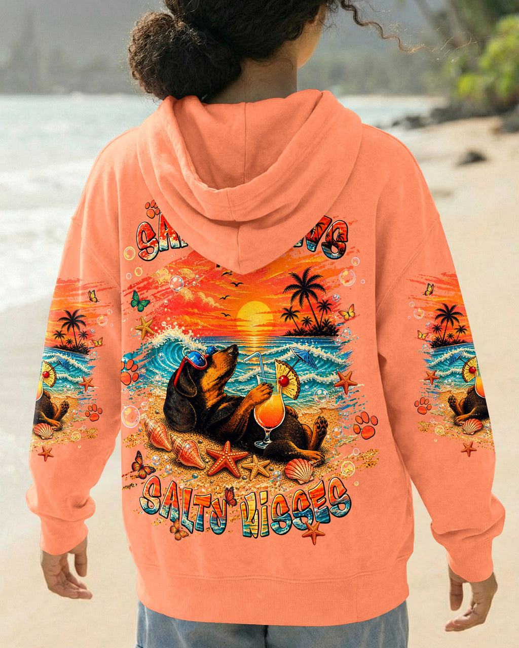 SANDY PAWS AND SALTY KISSES DACHSHUND DOG  ALL OVER PRINT  - TLNT0605263