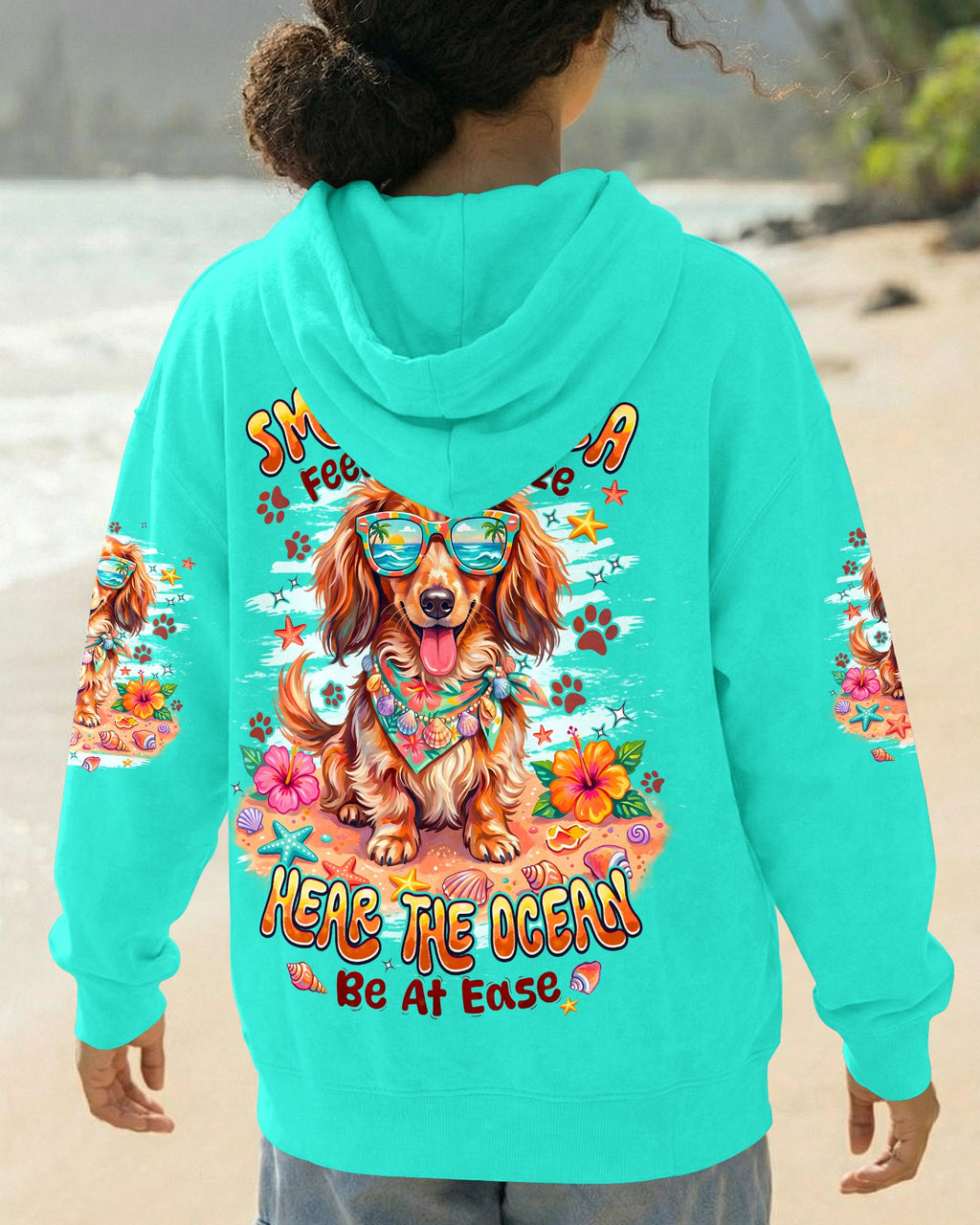 SMELL THE SEA DACHSHUND LONG HAIR DOG ALL OVER PRINT - TYPQ0906263