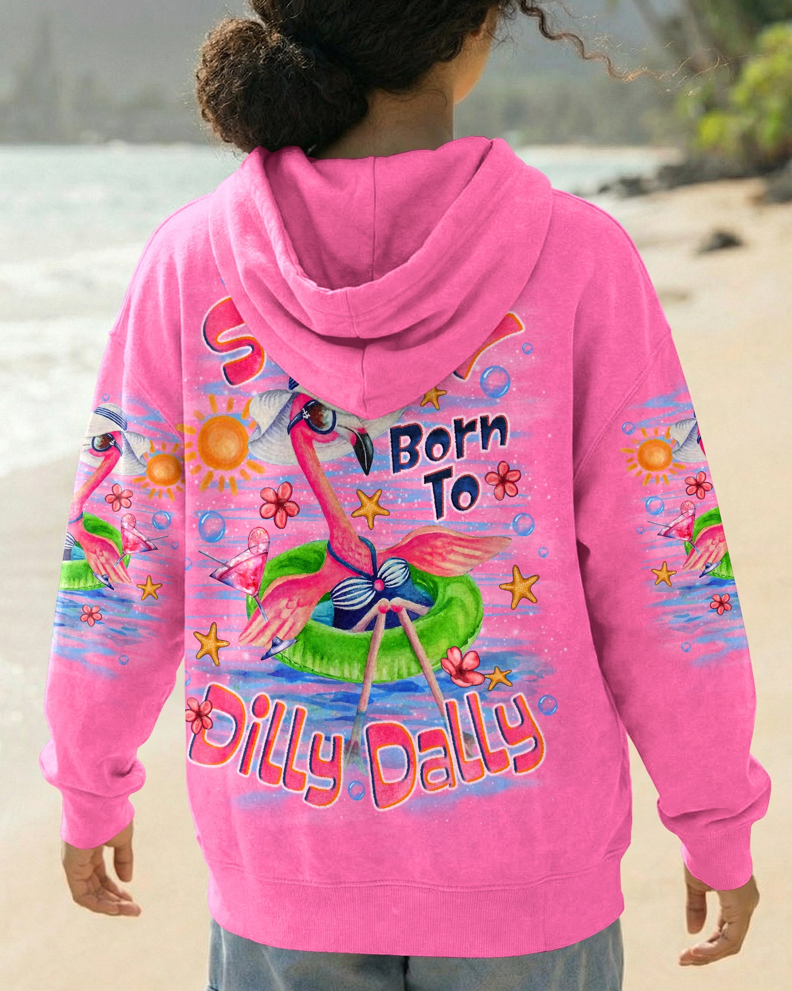 I WAS SIMPLY BORN TO DILLY DALLY FLAMINGO  ALL OVER PRINT - TLNO1205262