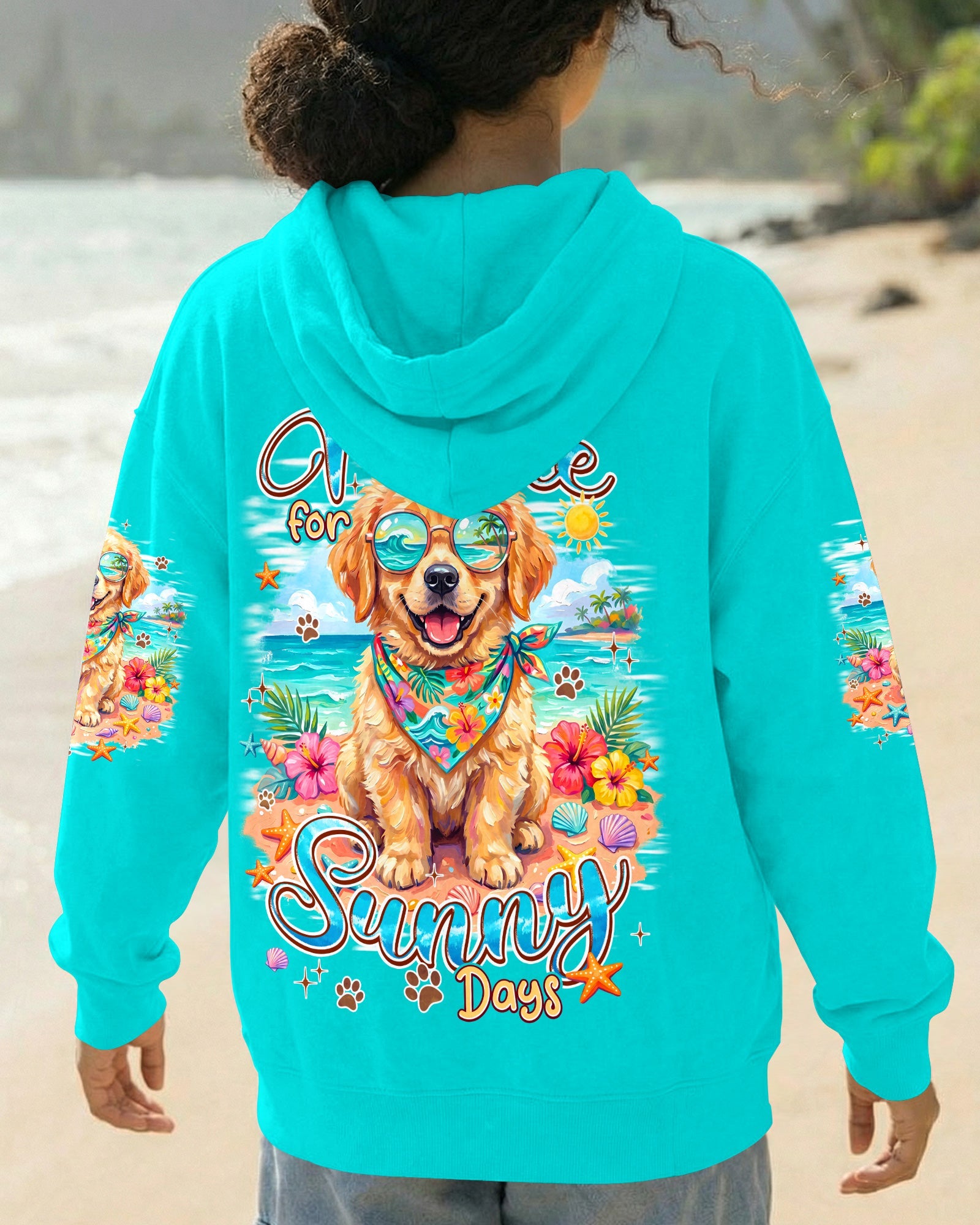 I WAS MADE FOR SUNNY DAYS GOLDEN RETRIEVER DOG ALL OVER PRINT - TYPQ2105263