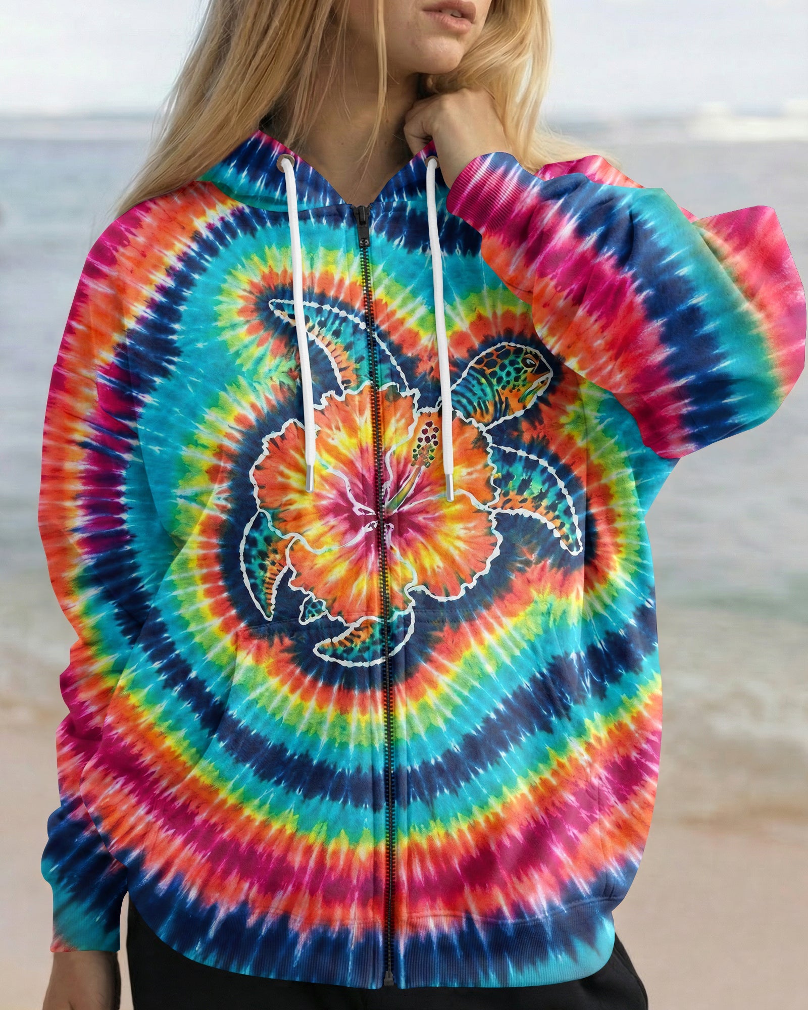 HIBISCUS SEA TURTLE SWIRL ALL OVER PRINT - TLHG1607262