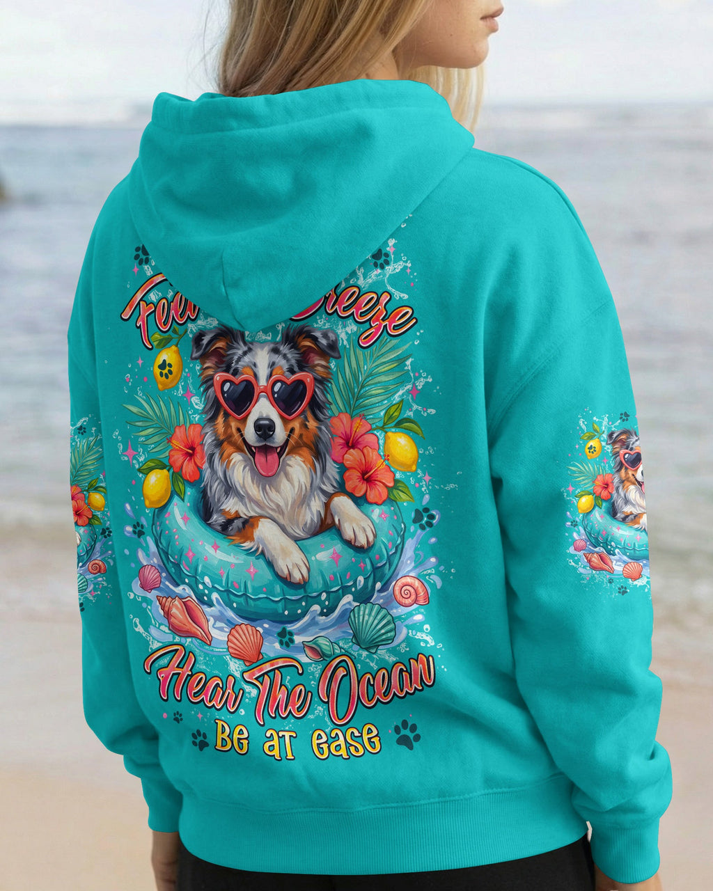 SMELL THE SEA FEEL THE BREEZE AUSTRALIAN SHEPHERD DOG ALL OVER PRINT - TYPQ0106261