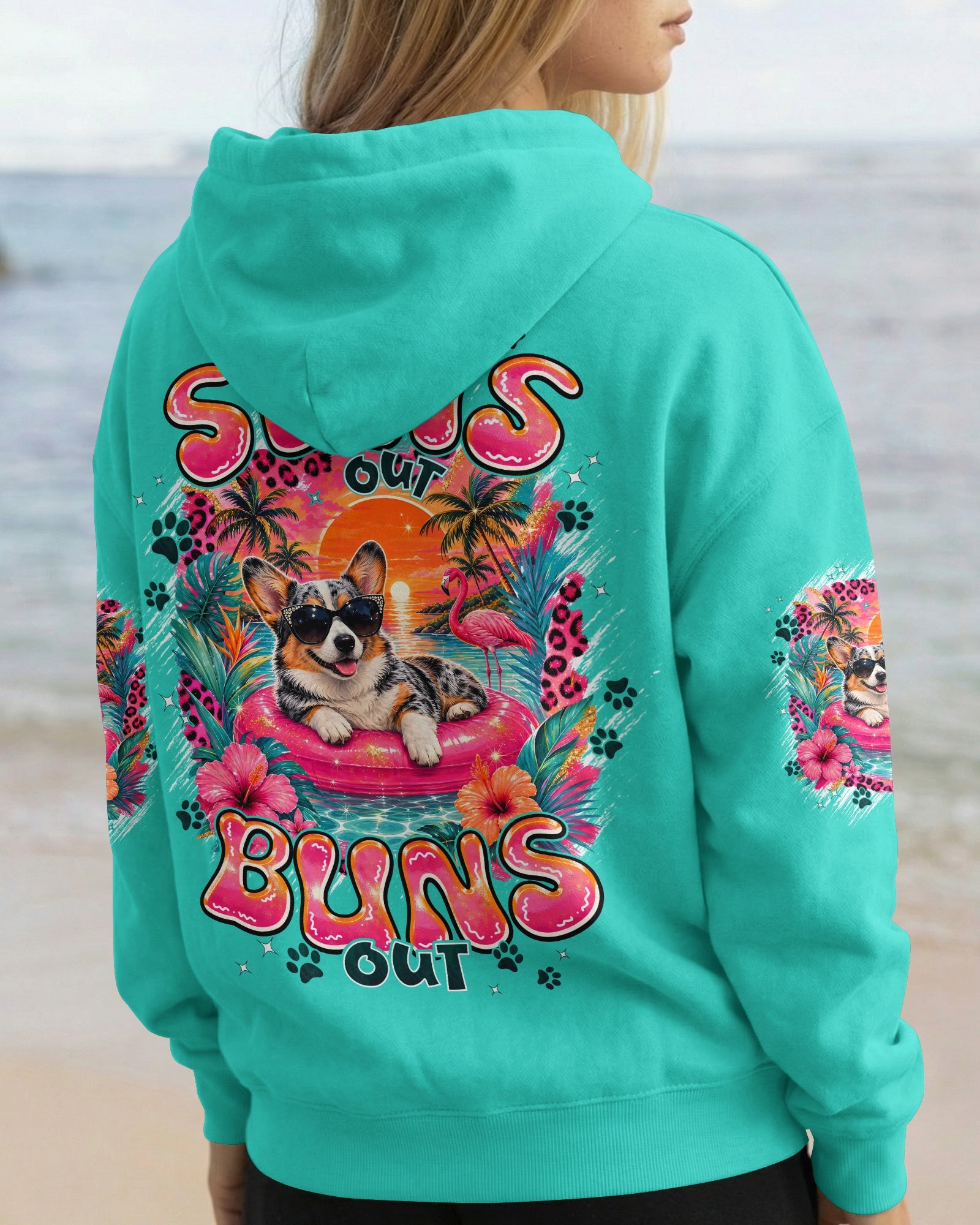 SUN'S OUT BUNS OUT CORGI DOG ALL OVER PRINT - TYPQ1306263