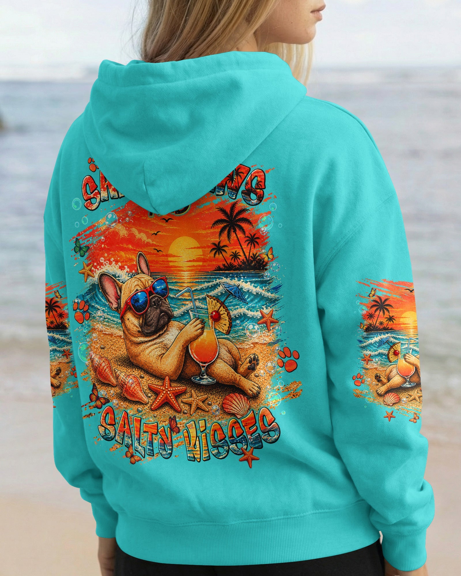 SANDY PAWS AND SALTY KISSES FRENCH BULLDOG ALL OVER PRINT - TLNT1505262
