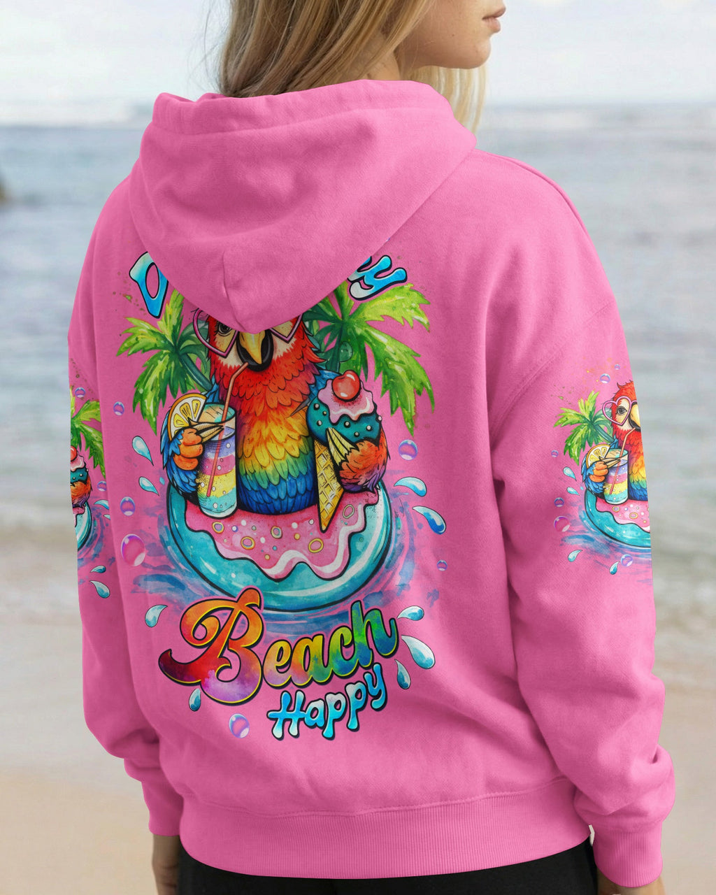 DON'T WORRY BEACH HAPPY PARROT ALL OVER PRINT - TLTW1504261