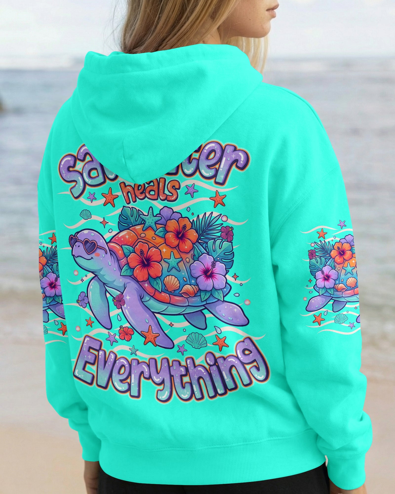 SALTWATER HEALS EVERYTHING TURTLE ALL OVER PRINT  - TLNO1507261