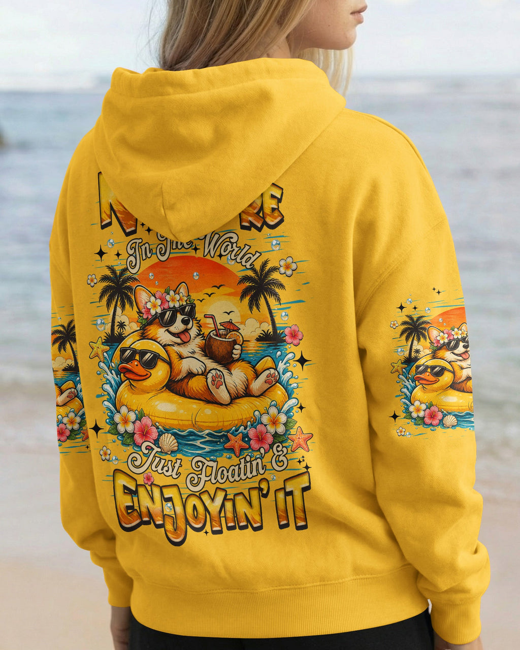 NOT A CARE IN THE WORLD CORGI DOG  ALL OVER PRINT  - TLHN0405263