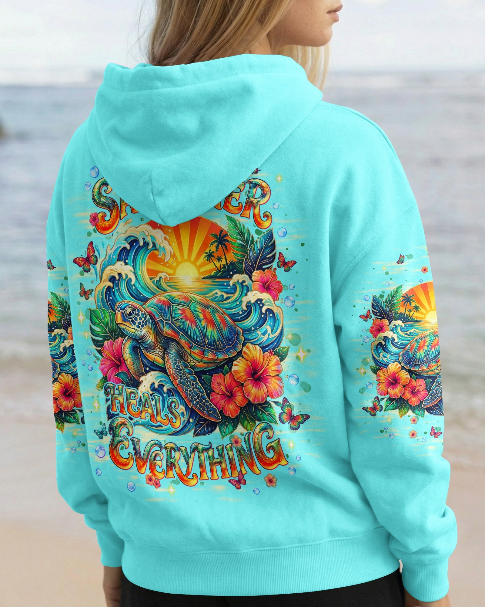 SALTWATER HEALS EVERYTHING TURTLE ALL OVER PRINT  - TLNT1704261
