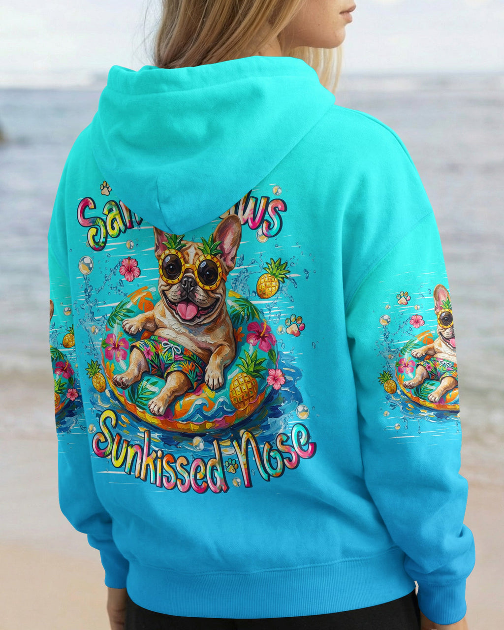 SANDY PAWS SUNKISSED NOSE FRENCH BULLDOG ALL OVER PRINT - TLHN0505261