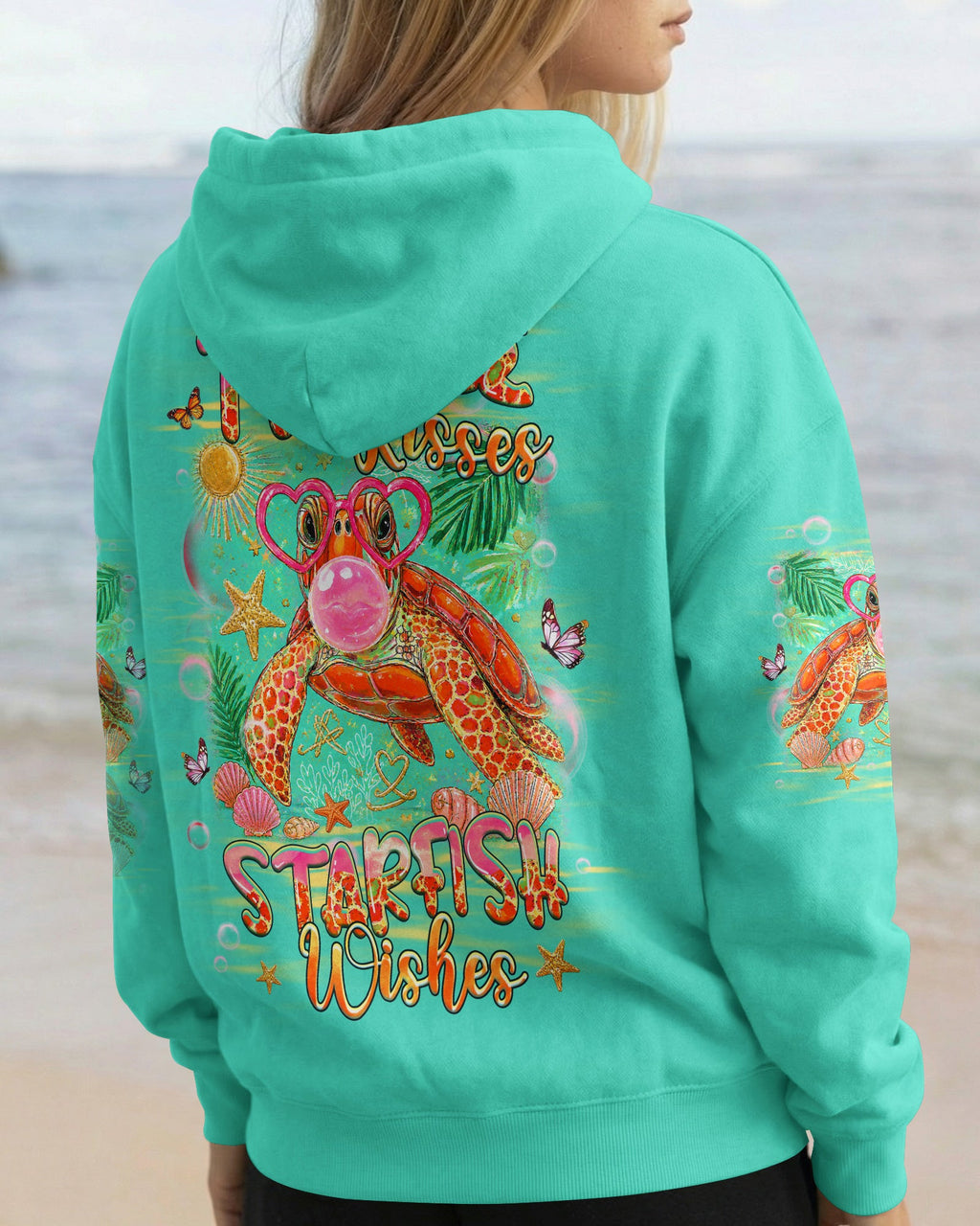 TURTLE KISSES STARFISH WISHES ALL OVER PRINT - TLHG0907263