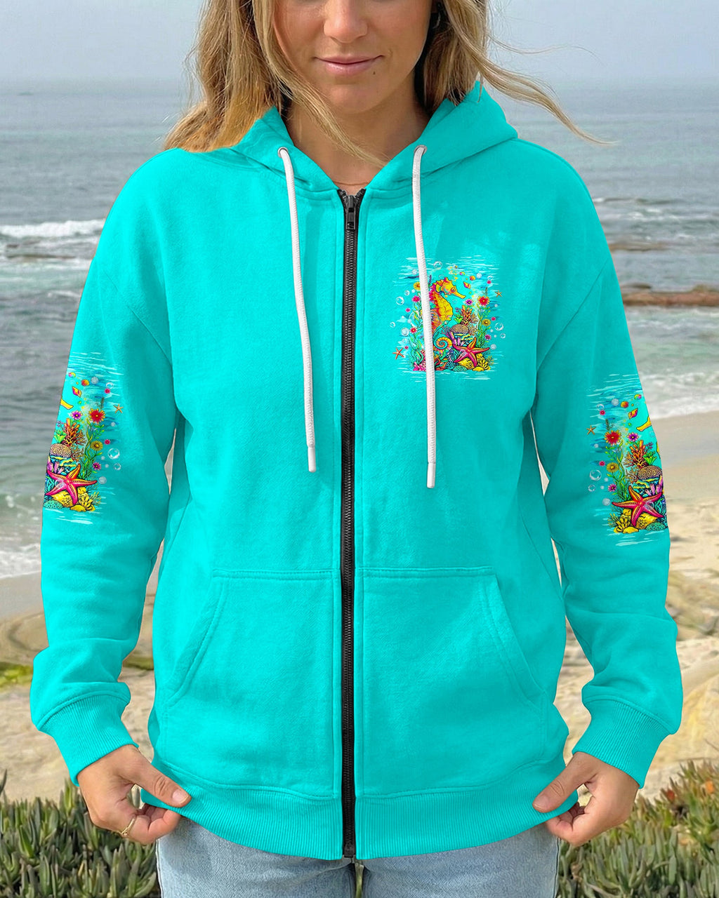 SMELL THE SEA FEEL THE BREEZE SEAHORSE  ALL OVER PRINT - TLHG1206262