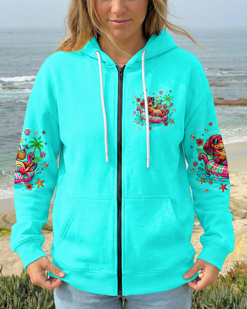 FLOAT DRINK TAN REPEAT DACHSHUND DOG ALL OVER PRINT  - TLHN1806263