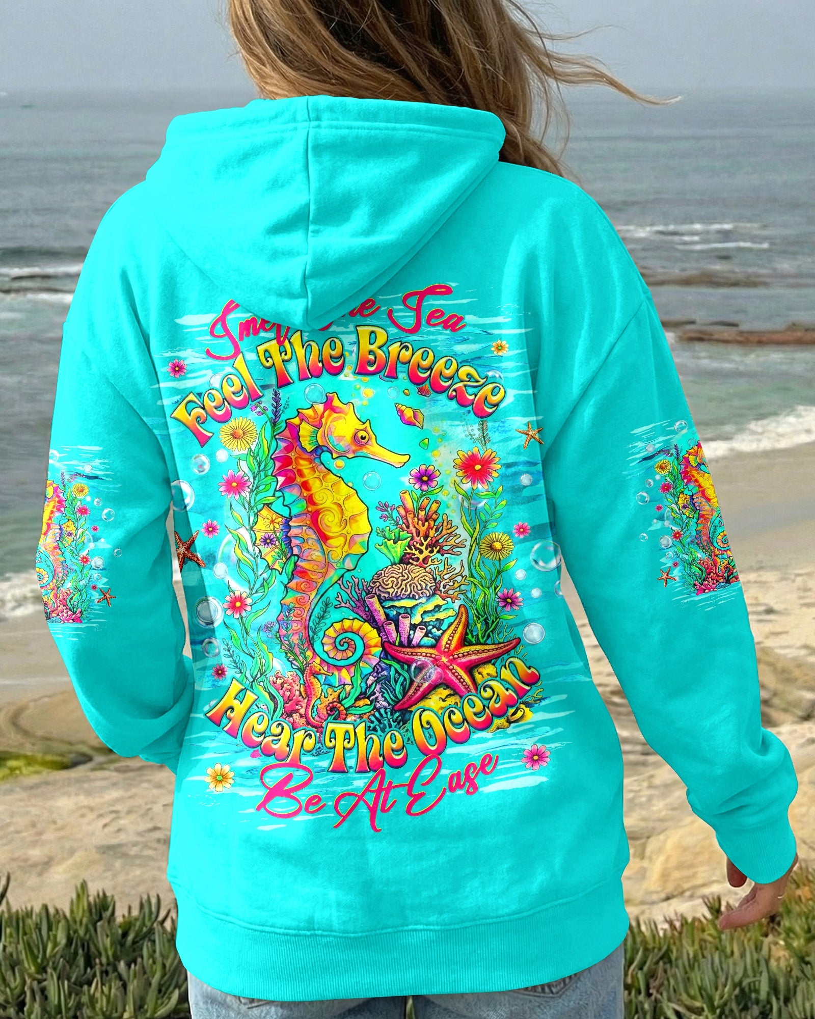 SMELL THE SEA FEEL THE BREEZE SEAHORSE  ALL OVER PRINT - TLHG1206262