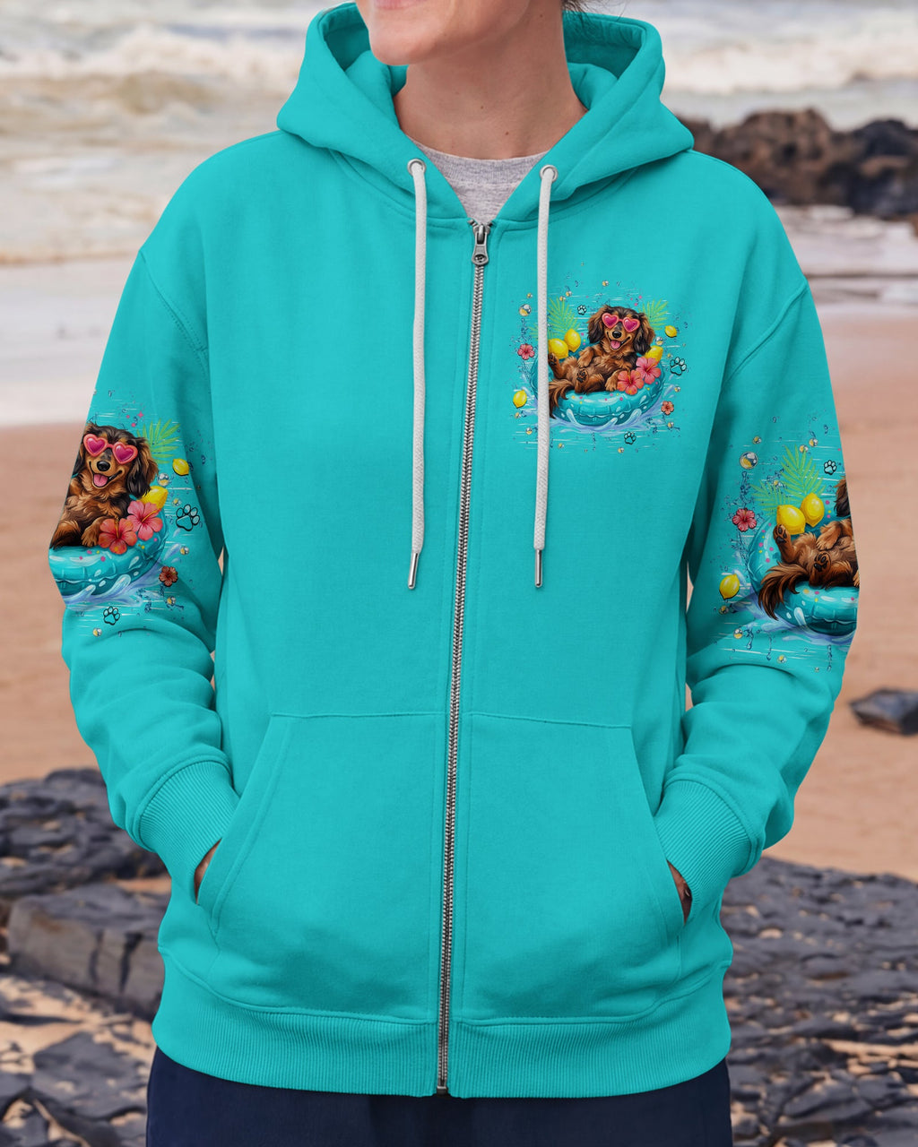 NOT A CARE IN THE WORLD DACHSHUND DOG  ALL OVER PRINT  - TLHN2105261