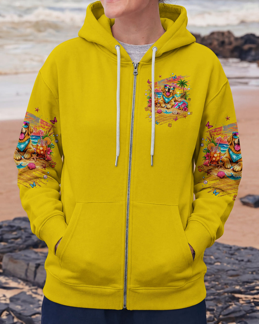 MEET ME AT MY HAPPY PLACE GOLDEN RETRIEVER DOG ALL OVER PRINT - TLNT2105261