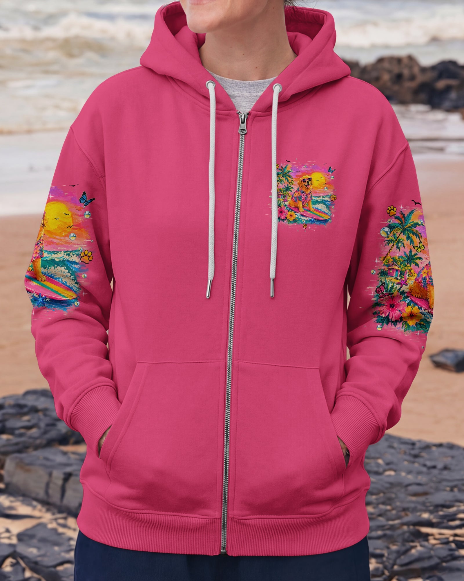BEACH DAYS & GOLDEN WAVES GOLDEN RETRIEVER ALL OVER PRINT - TLHN2605261