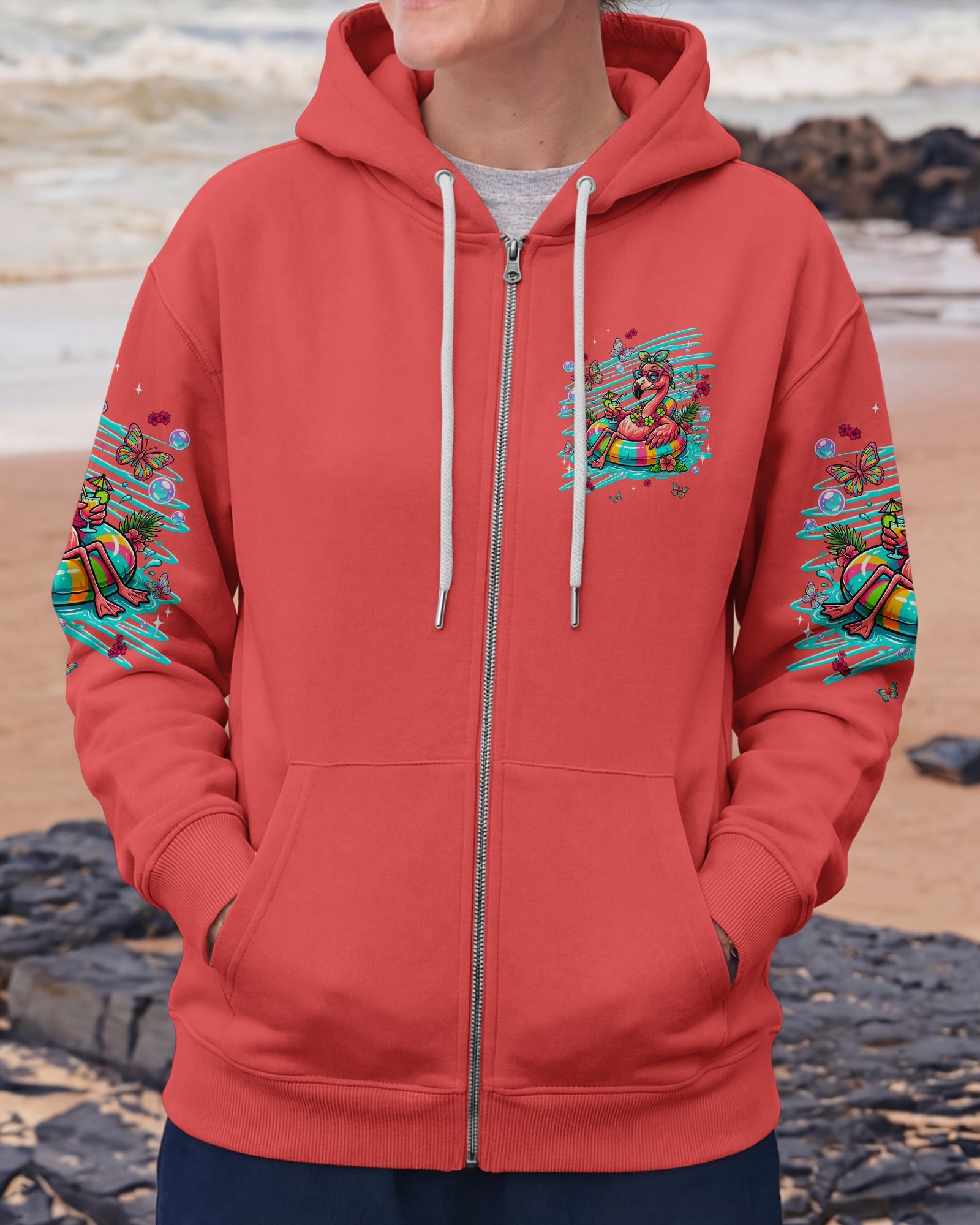 GO WITH THE FLOW FLAMINGO ALL OVER PRINT  - TLNT1806263