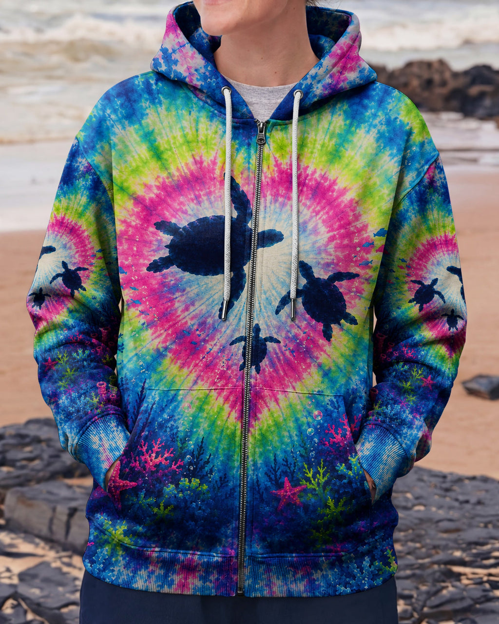 UNDERWATER TURTLES FAMILY HEART BURST ALL OVER PRINT  - TLNT2506261