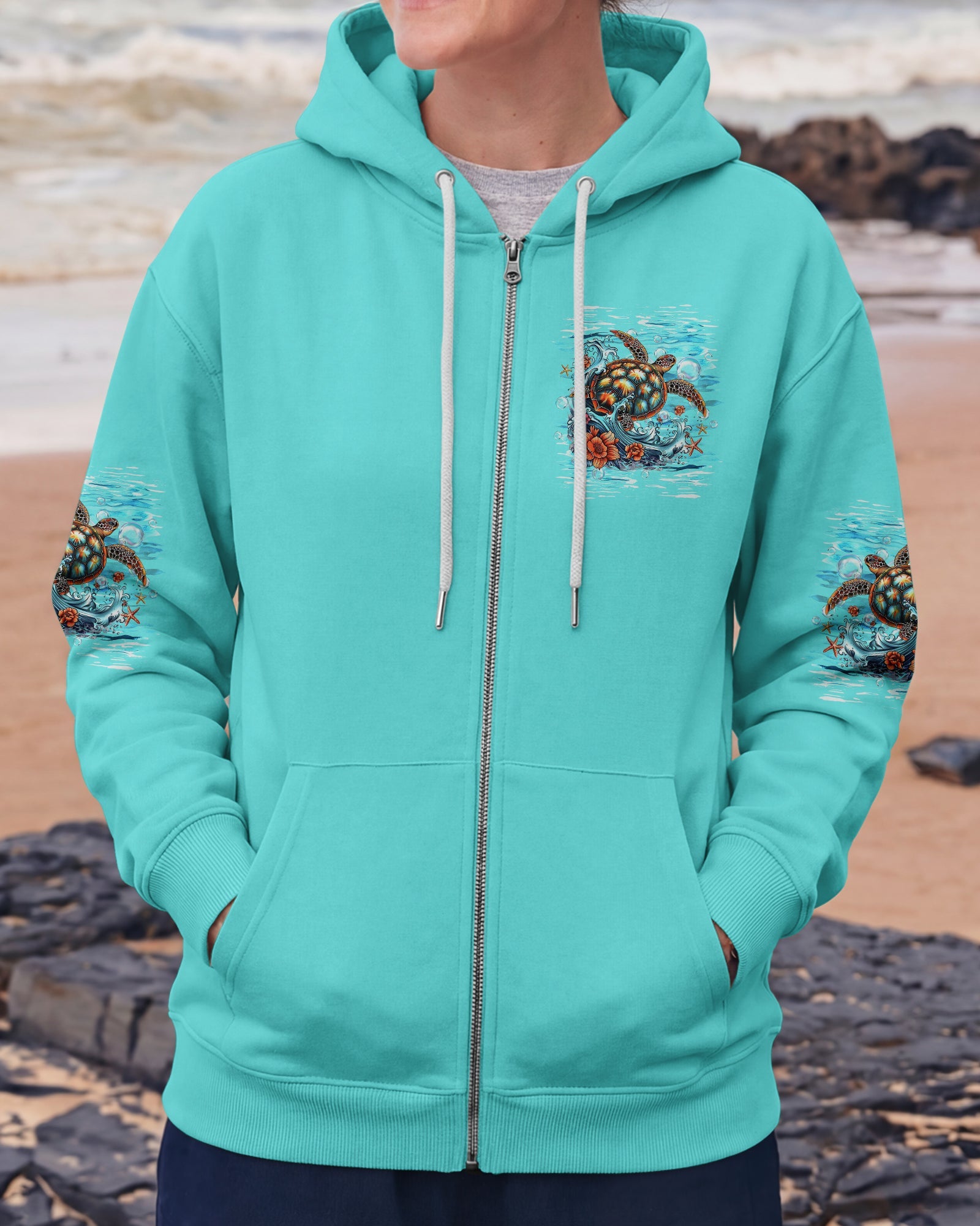 SMELL THE SEA FEEL THE BREEZE TURTLE  ALL OVER PRINT   - TLHG0406263