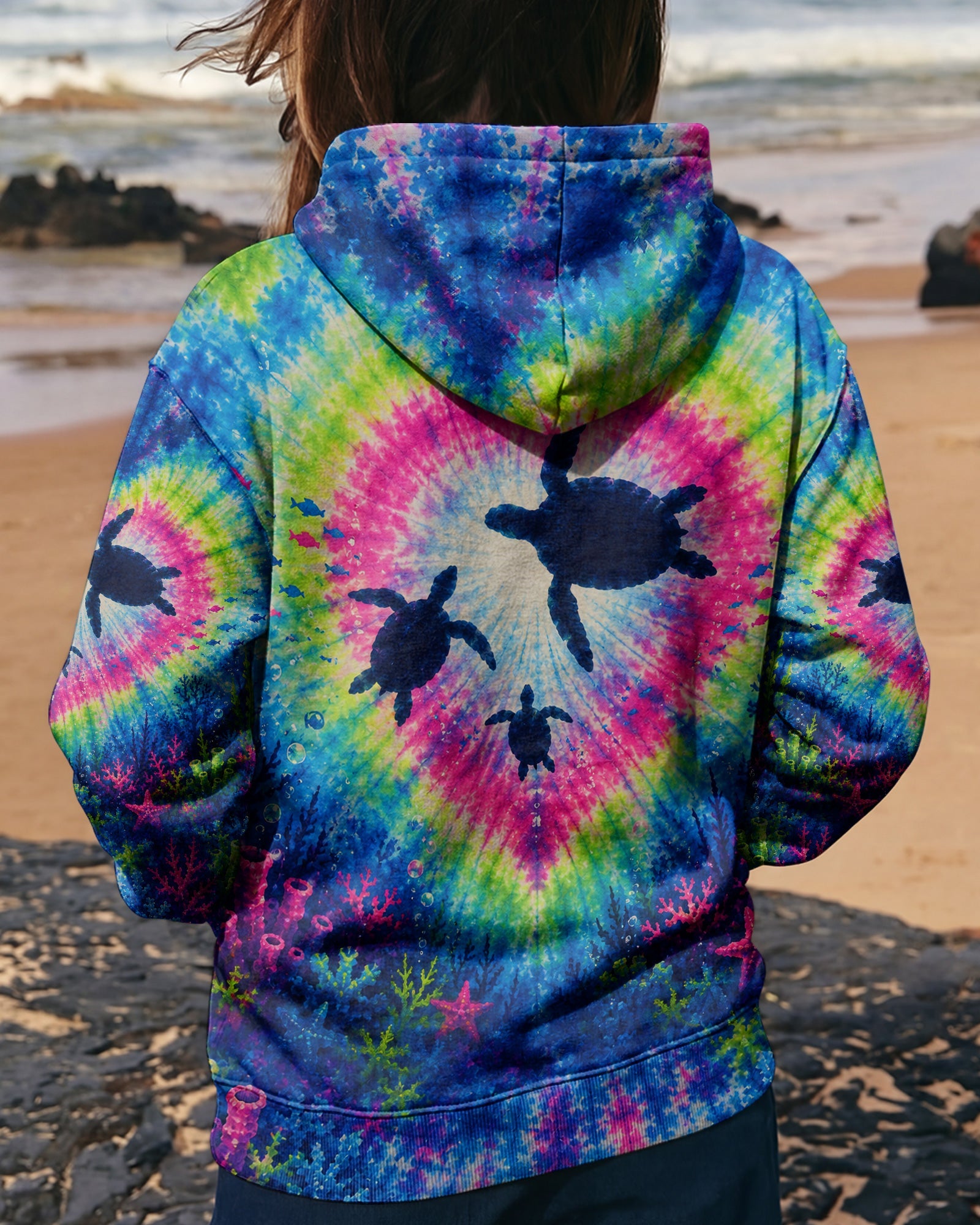 UNDERWATER TURTLES FAMILY HEART BURST ALL OVER PRINT  - TLNT2506261