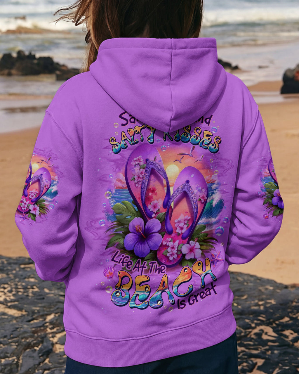 SANDY TOES AND SALTY KISSES FLIP FLOPS ALL OVER PRINT - TLTW0805263