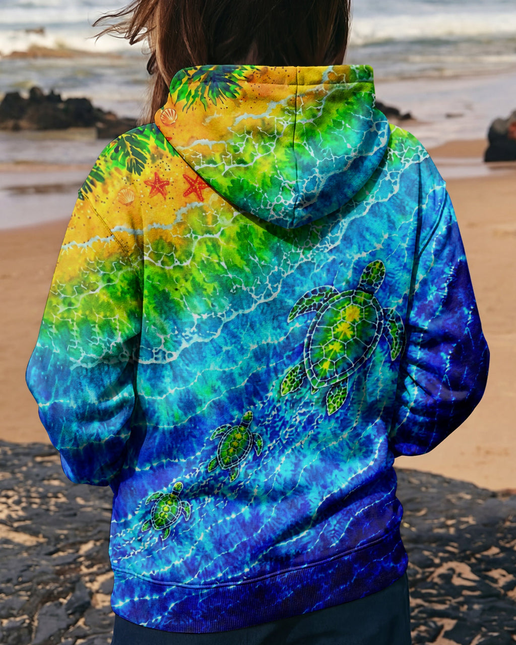 SEA TURTLES TROPICAL BEACH BURST ALL OVER PRINT  - TLTW2206262