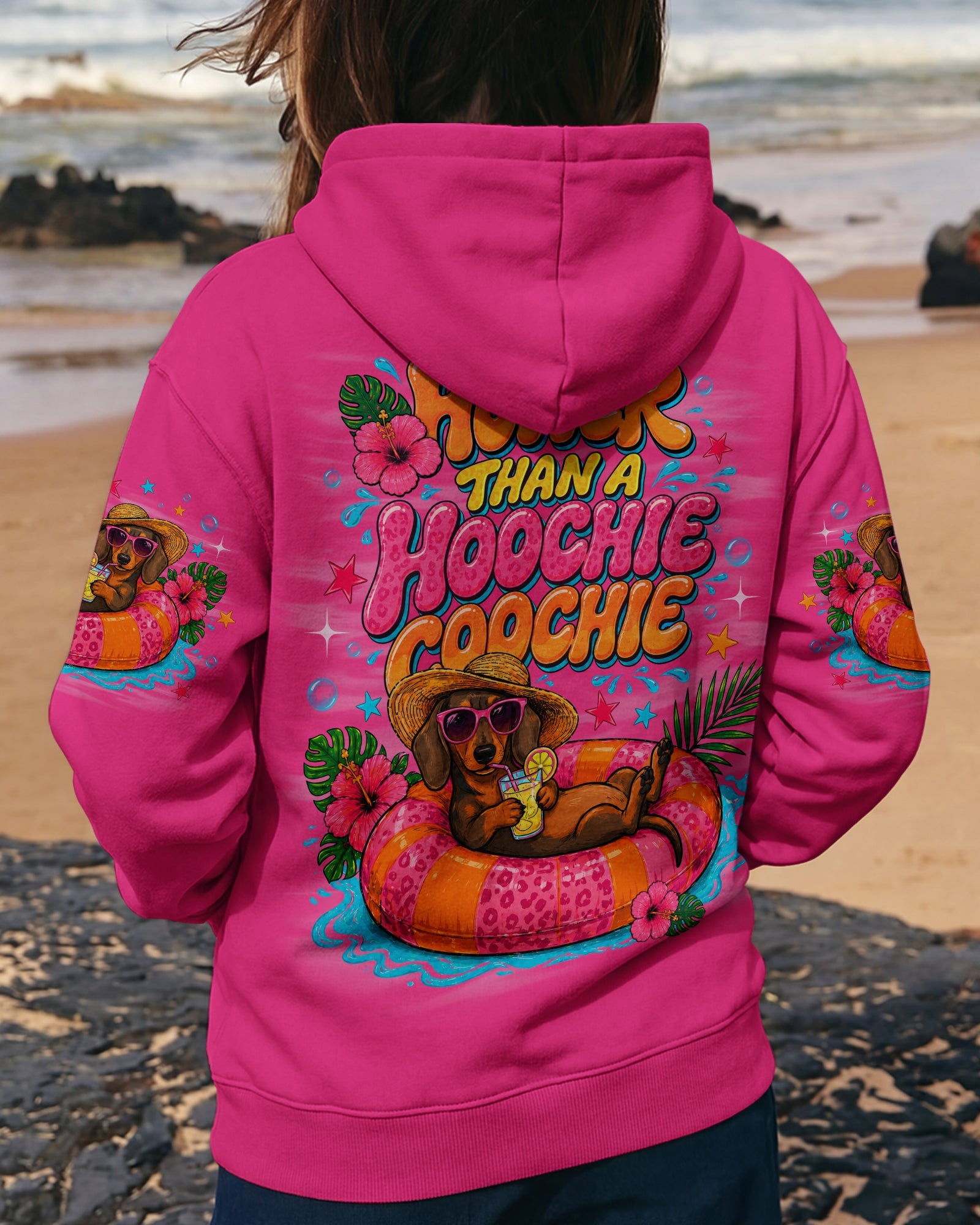 HOTTER THAN A HOOCHIE COOCHIE DACHSHUND DOG ALL OVER PRINT - TLNO1805262