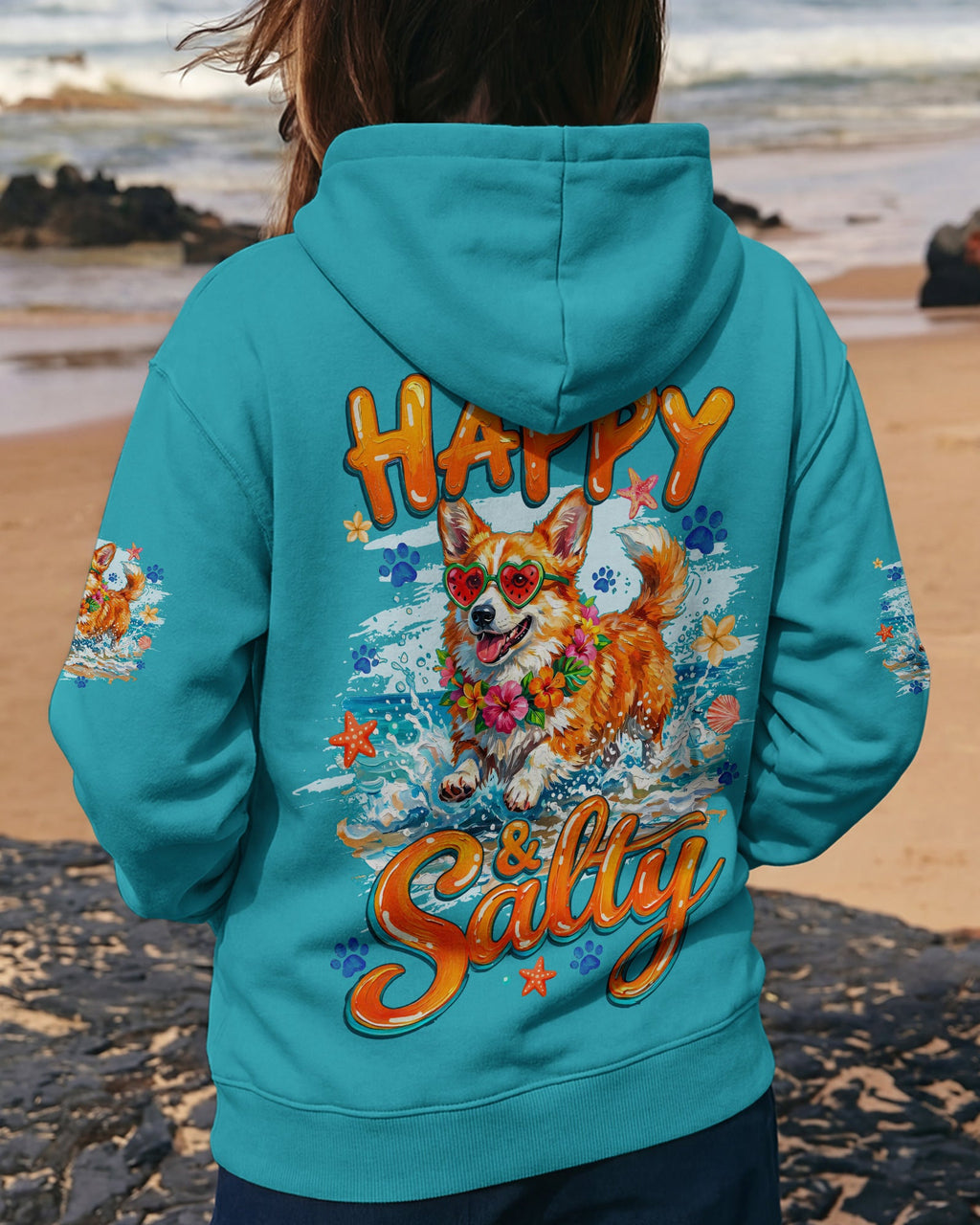 HAPPY AND SALTY CORGI DOG ALL OVER PRINT - TYQY2205261