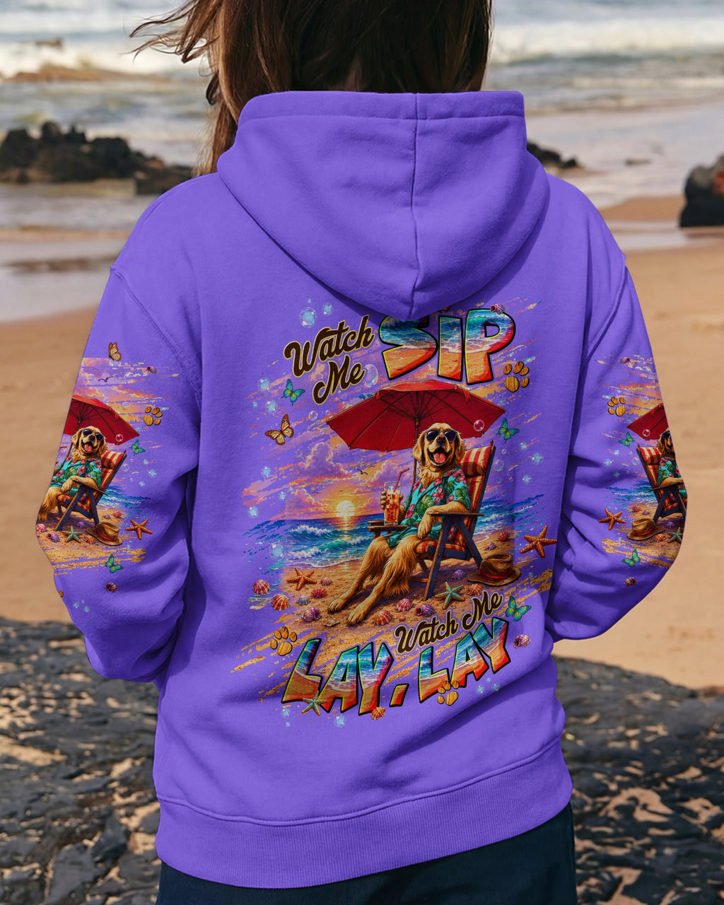 WATCH ME SIP GOLDEN RETRIEVER  DOG ALL OVER PRINT  - TLNT2605263