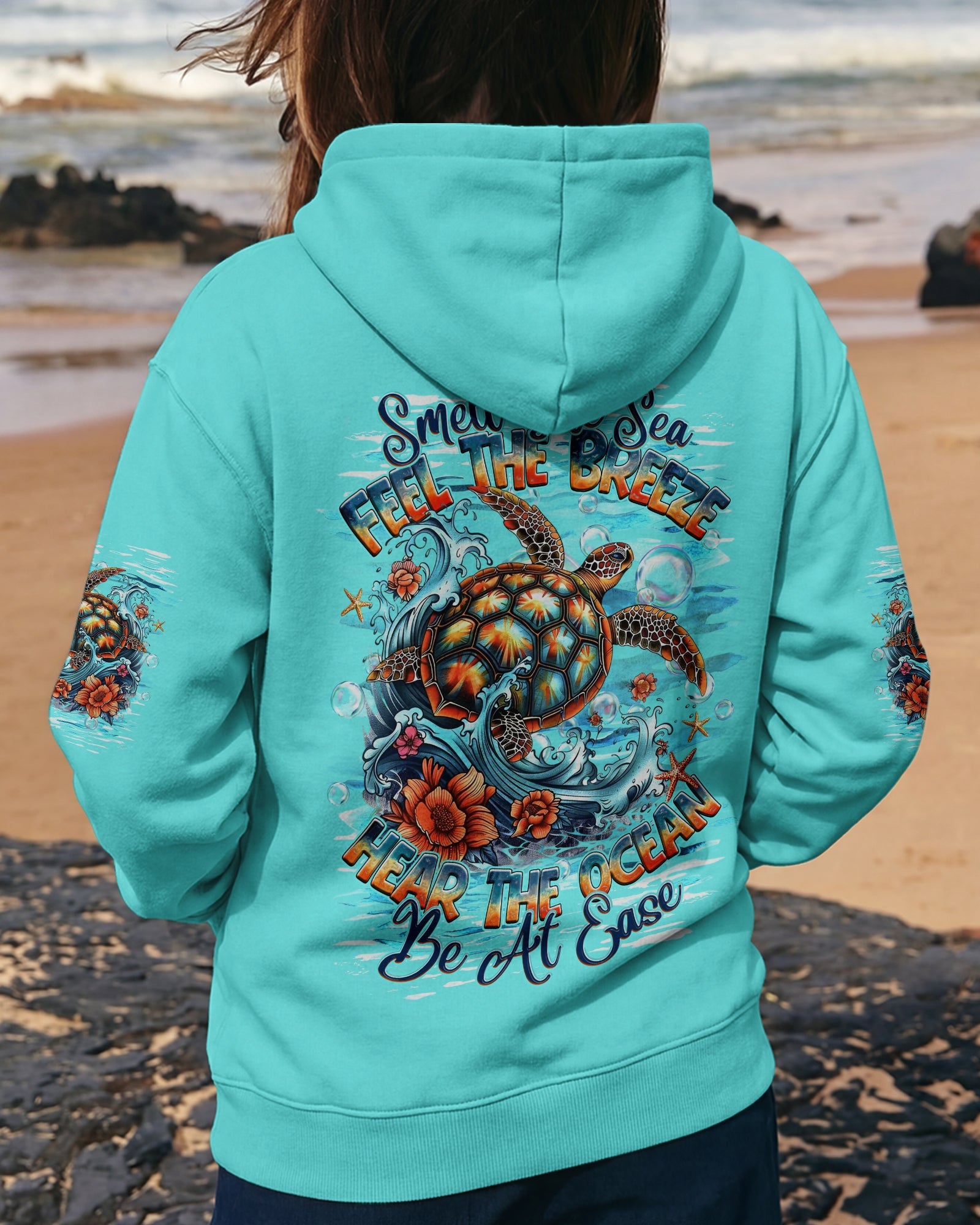 SMELL THE SEA FEEL THE BREEZE TURTLE  ALL OVER PRINT   - TLHG0406263