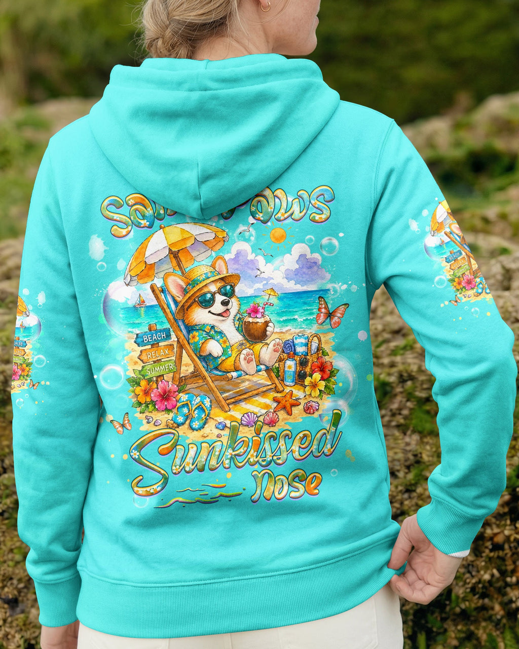 SANDY PAWS SUNKISSED NOSE CORGI DOG ALL OVER PRINT - TLHG0505261