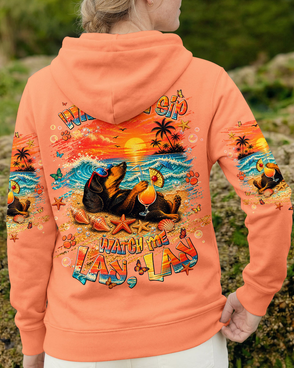 WATCH ME SIP DACHSHUND DOG ALL OVER PRINT  - TLNT2005263