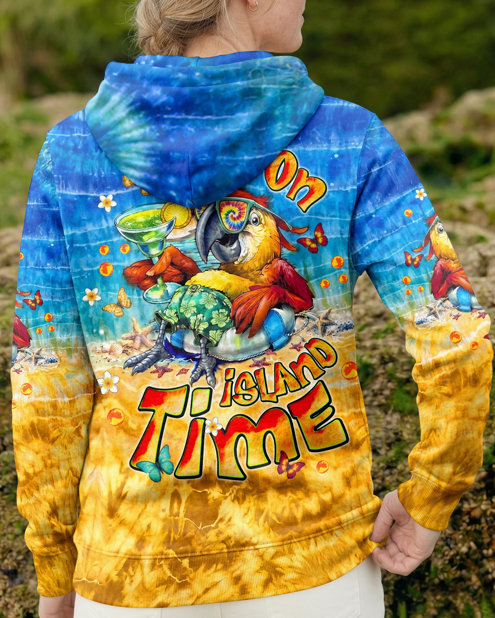 I'M ON ISLAND TIME PARROT ALL OVER PRINT - TLNT0805262