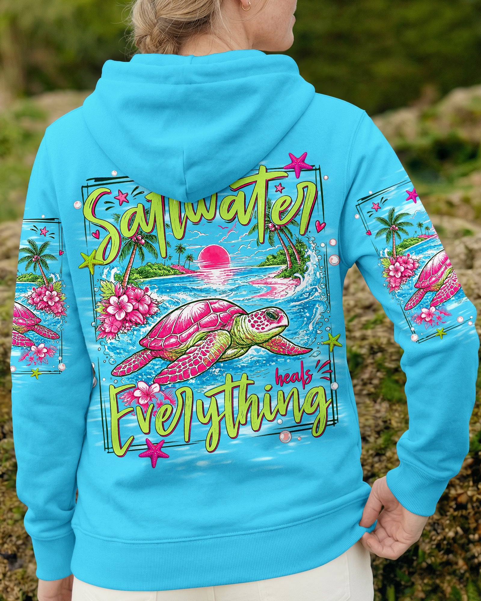 SALTWATER HEALS EVERYTHING TURTLE ALL OVER PRINT  - TLNT1107261