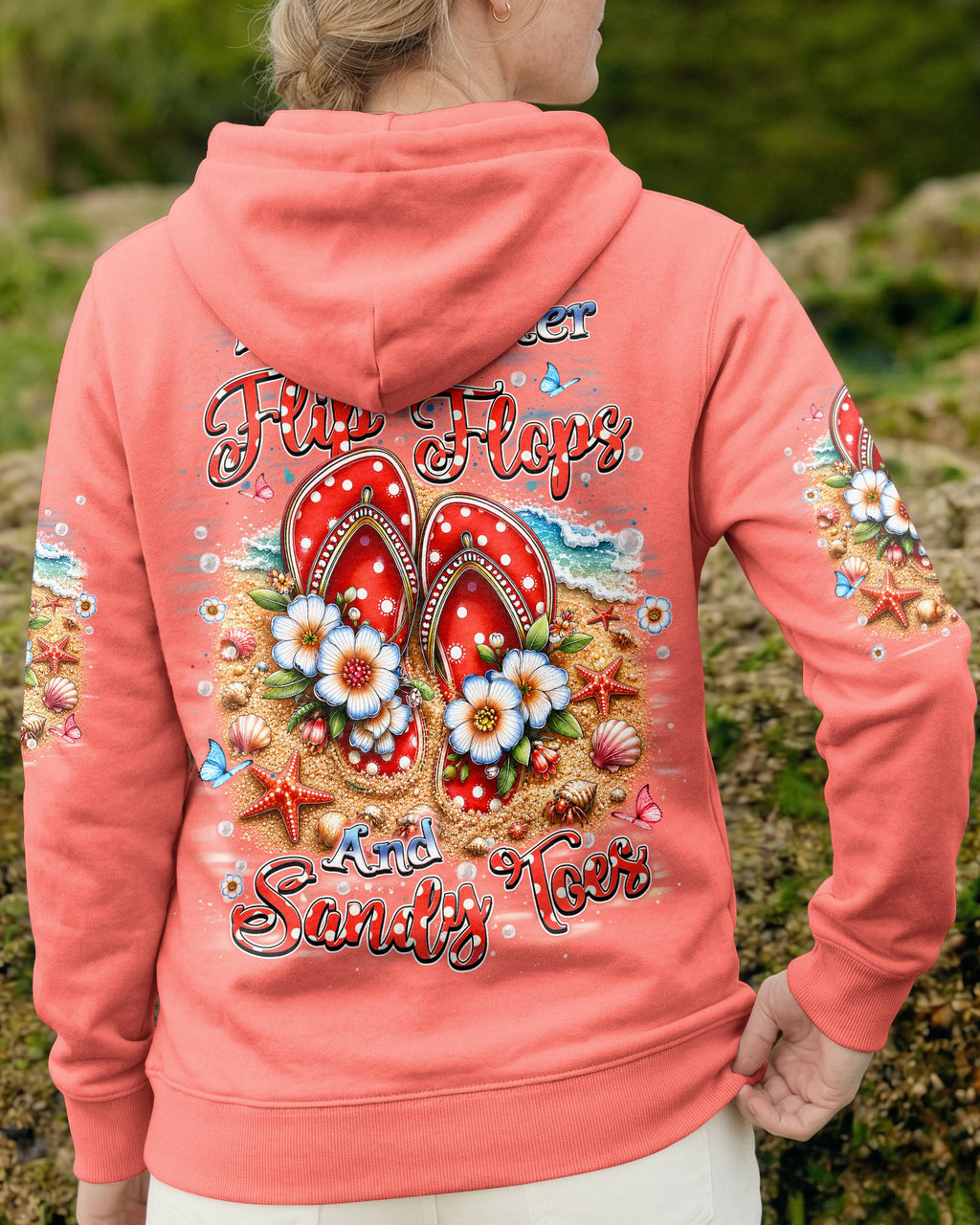 LIFE IS BETTER IN FLIP-FLOPS AND SANDY TOES ALL OVER PRINT   - TLHN1505263