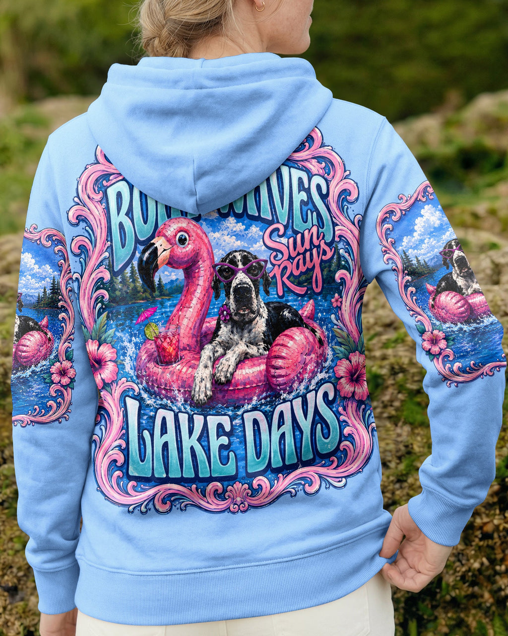 FLAMINGO FLOAT LAKE GREAT DANE DOG SUMMER ALL OVER PRINT – RI2205261