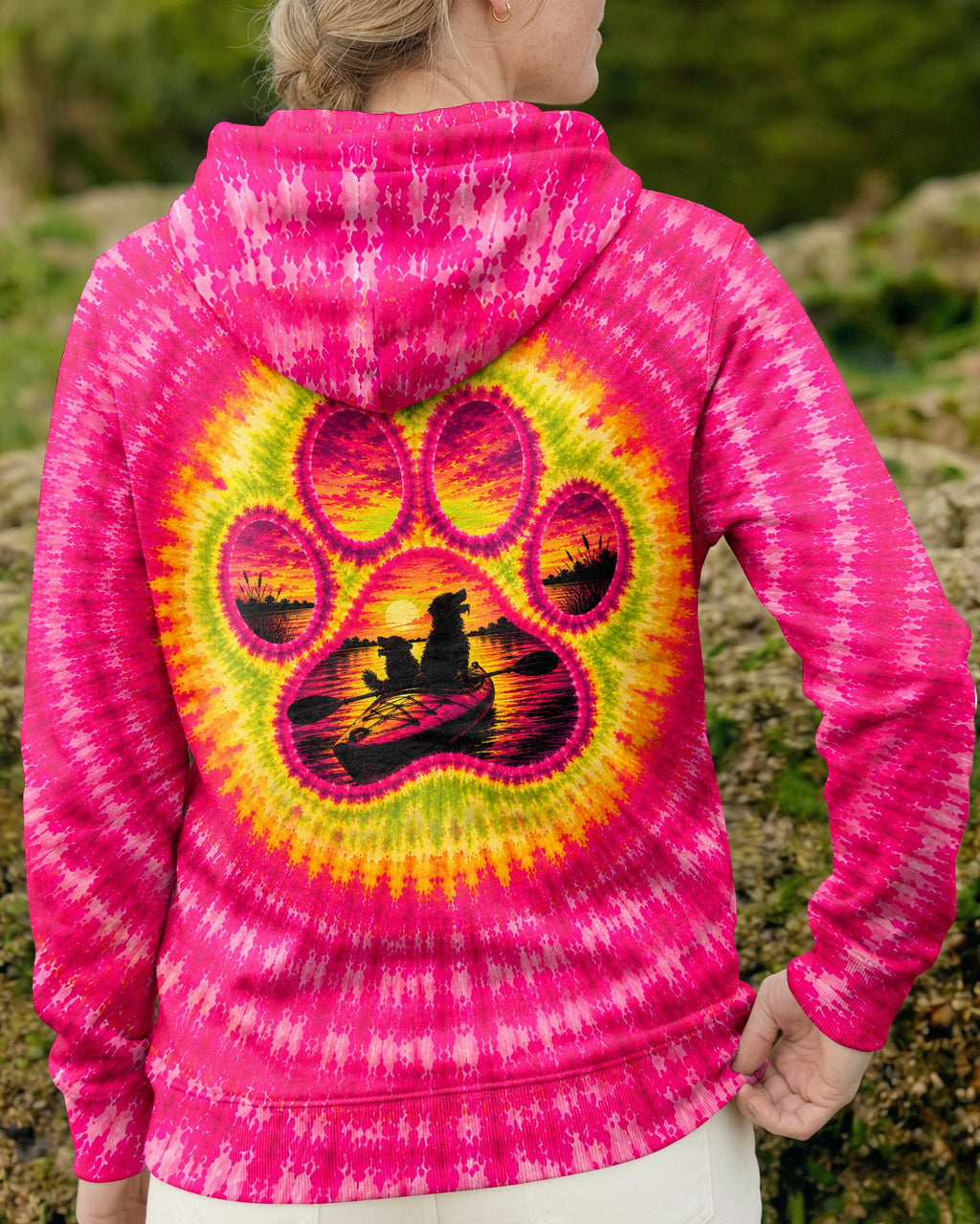 PAW PRINT KAYAK DOG SUNSET ALL OVER PRINT - TLNT0207265