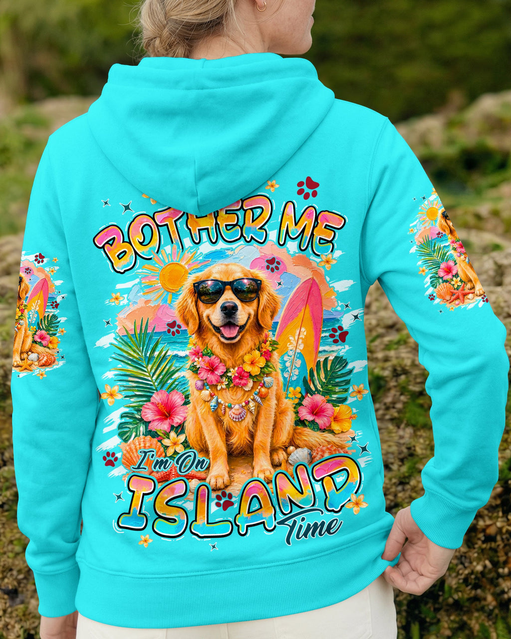 I'M ON ISLAND TIME GOLDEN RETRIEVER DOG ALL OVER PRINT - TYPQ1206263
